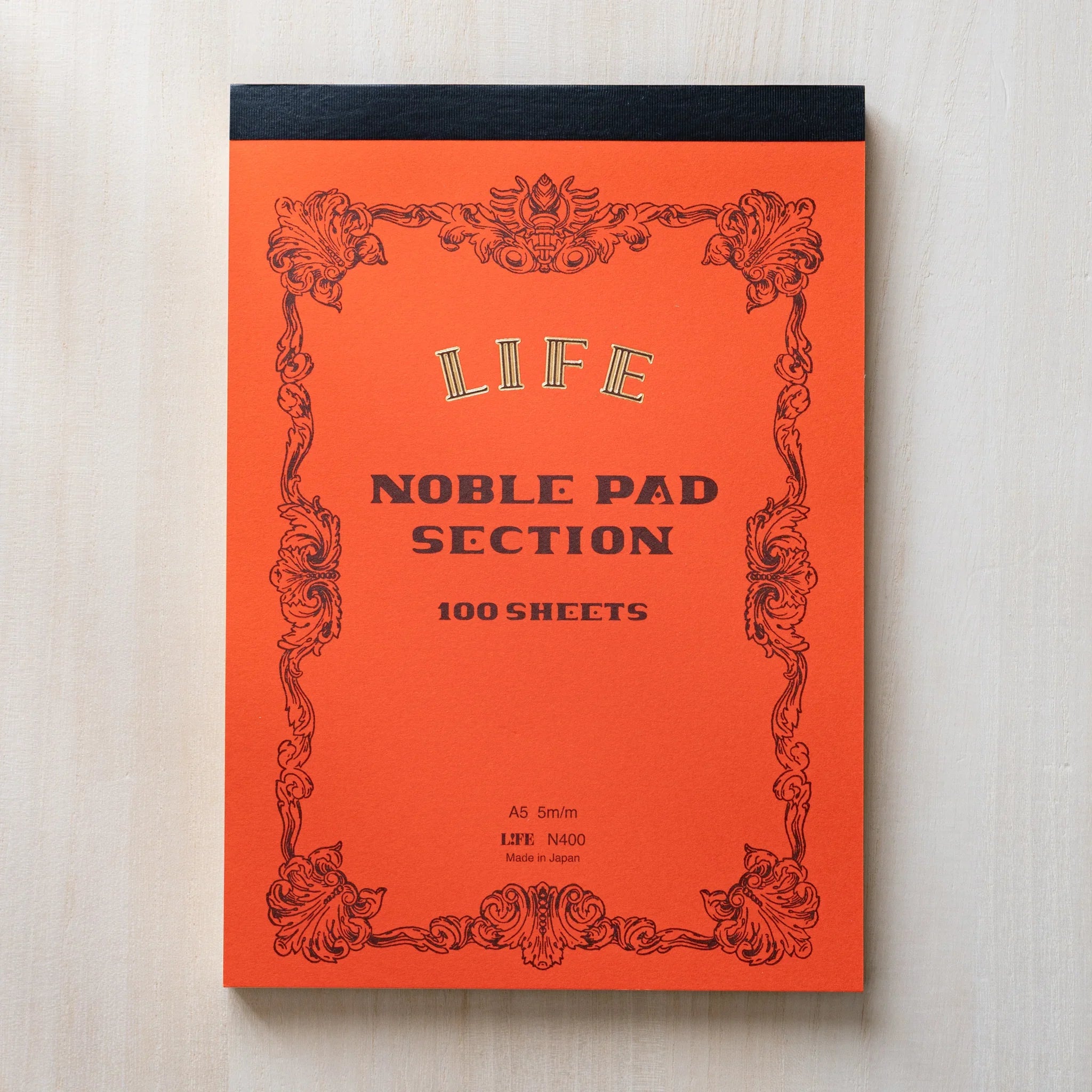 Life Noble A5 stationery pad with cover art, side view showing demonstrating color options