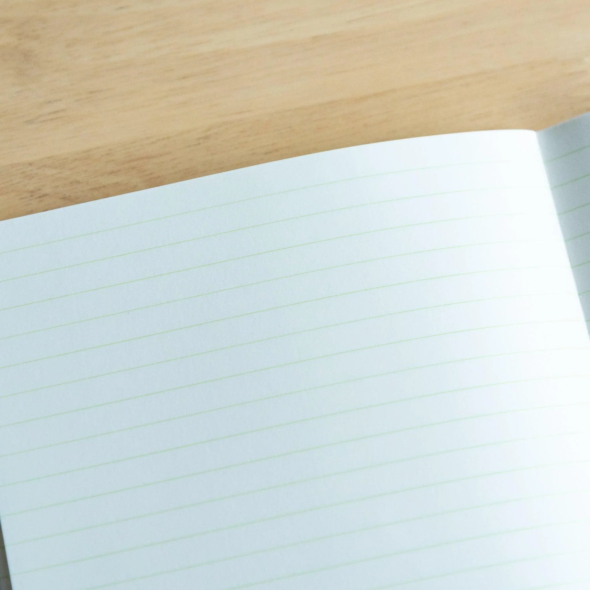 LIFE Pistachio notebook A5, overhead flat lay product shot composition showing green cover and branding