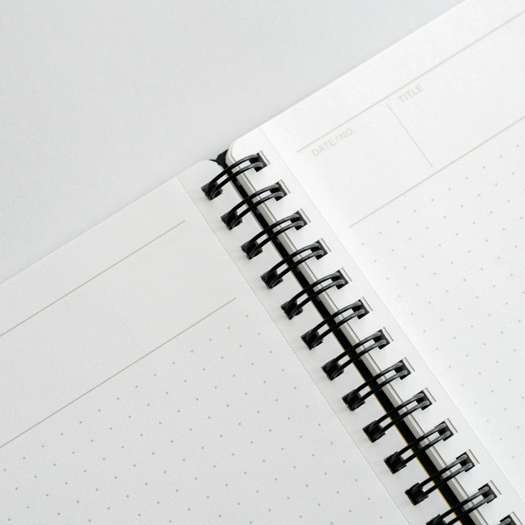 Maruman Mnemosyne notebook, spread showing 5mm dot grid layout, Maruman Mnemosyne Japan A5 dot grid notepad with perforated
