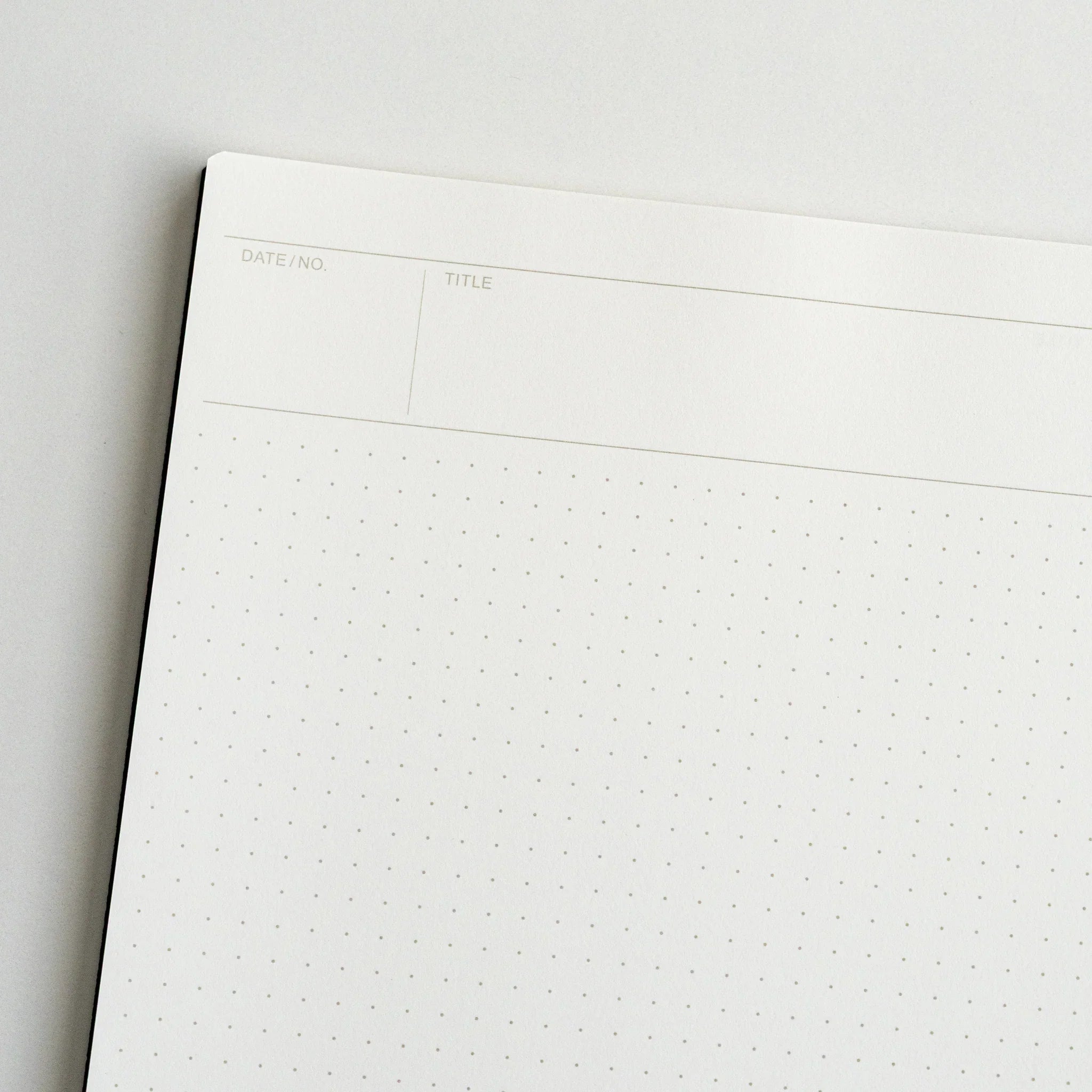 Maruman Mnemosyne notebook, opened to showing dot grid layout, Maruman Mnemosyne Japan A5 dot grid notepad with perforated