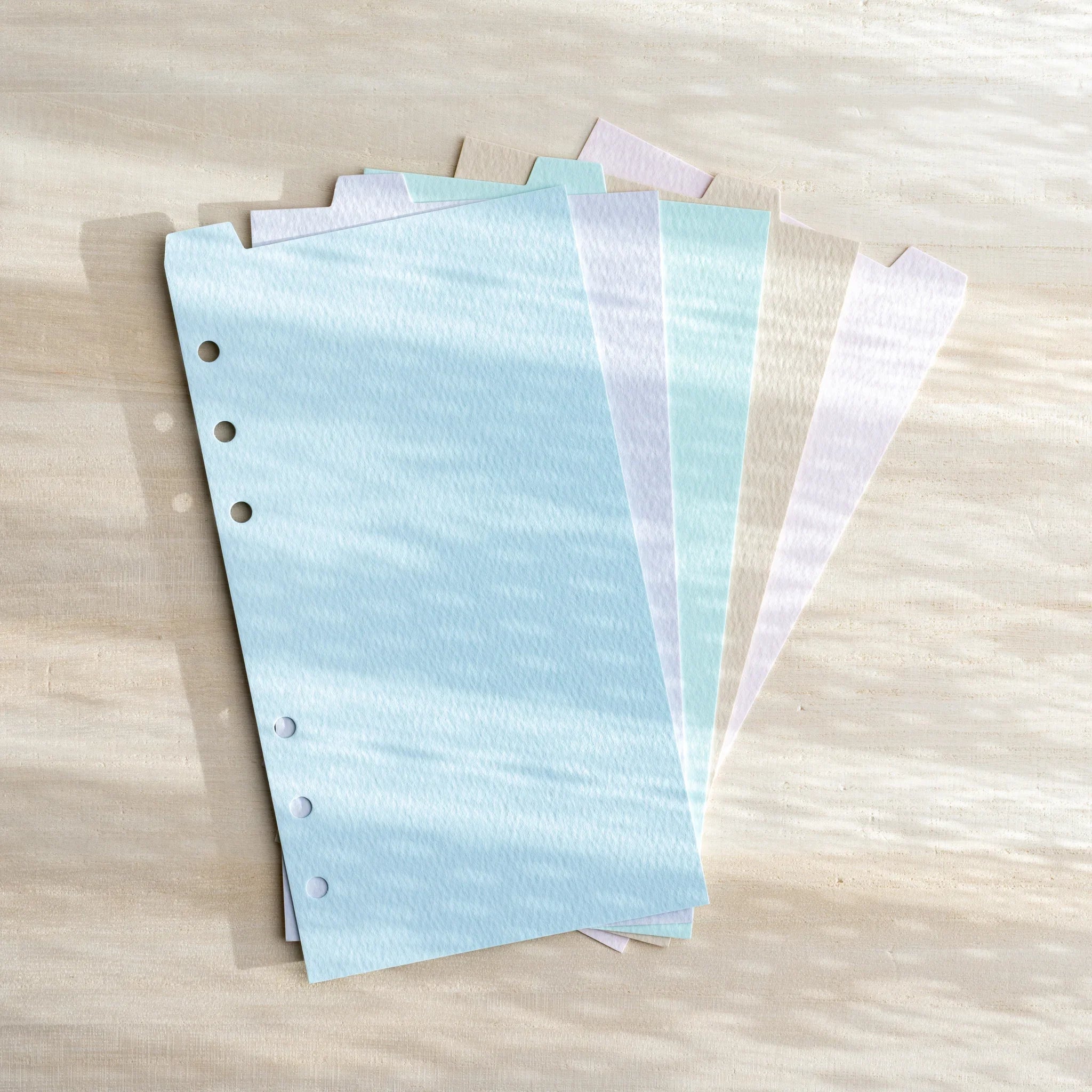 Mermaid index dividers for Bible planners displaying all five tabs with mermaid art
