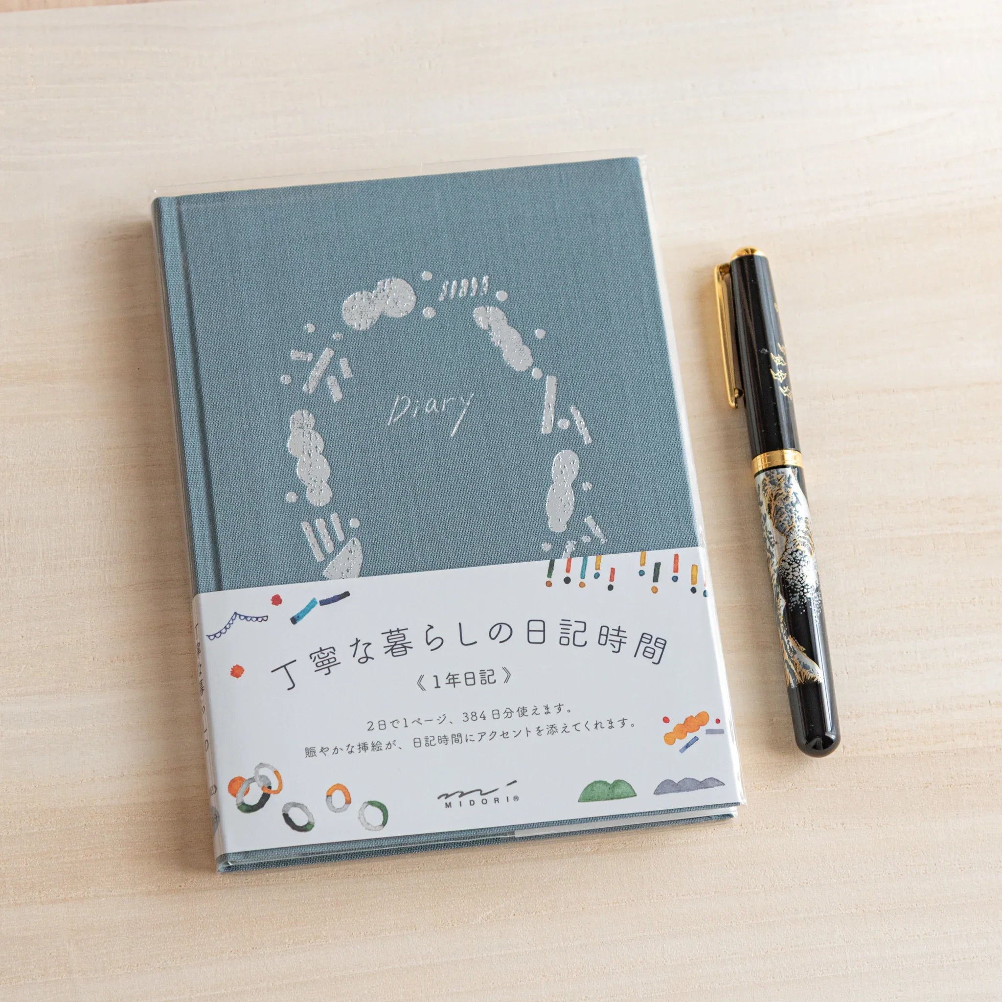 Journal showing outing design and Midori branding and features and features and features and features