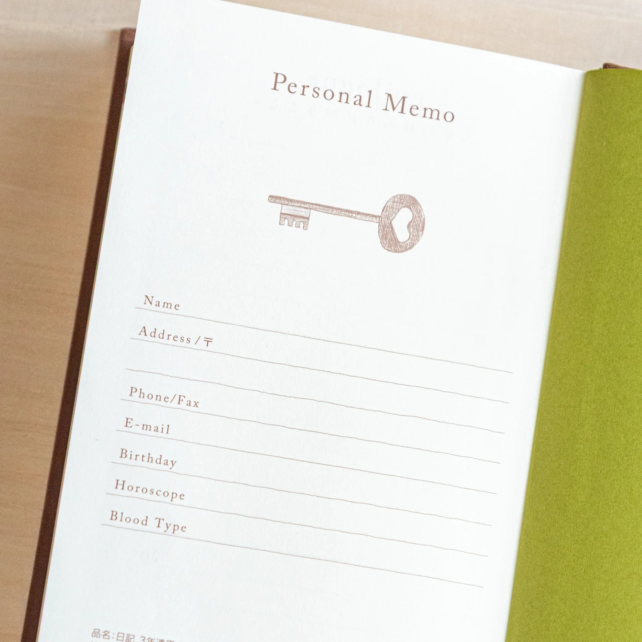 Midori 3-year journal, detail of cover embossing showing gate depth, Japanese Midori diary for multi-year journaling with