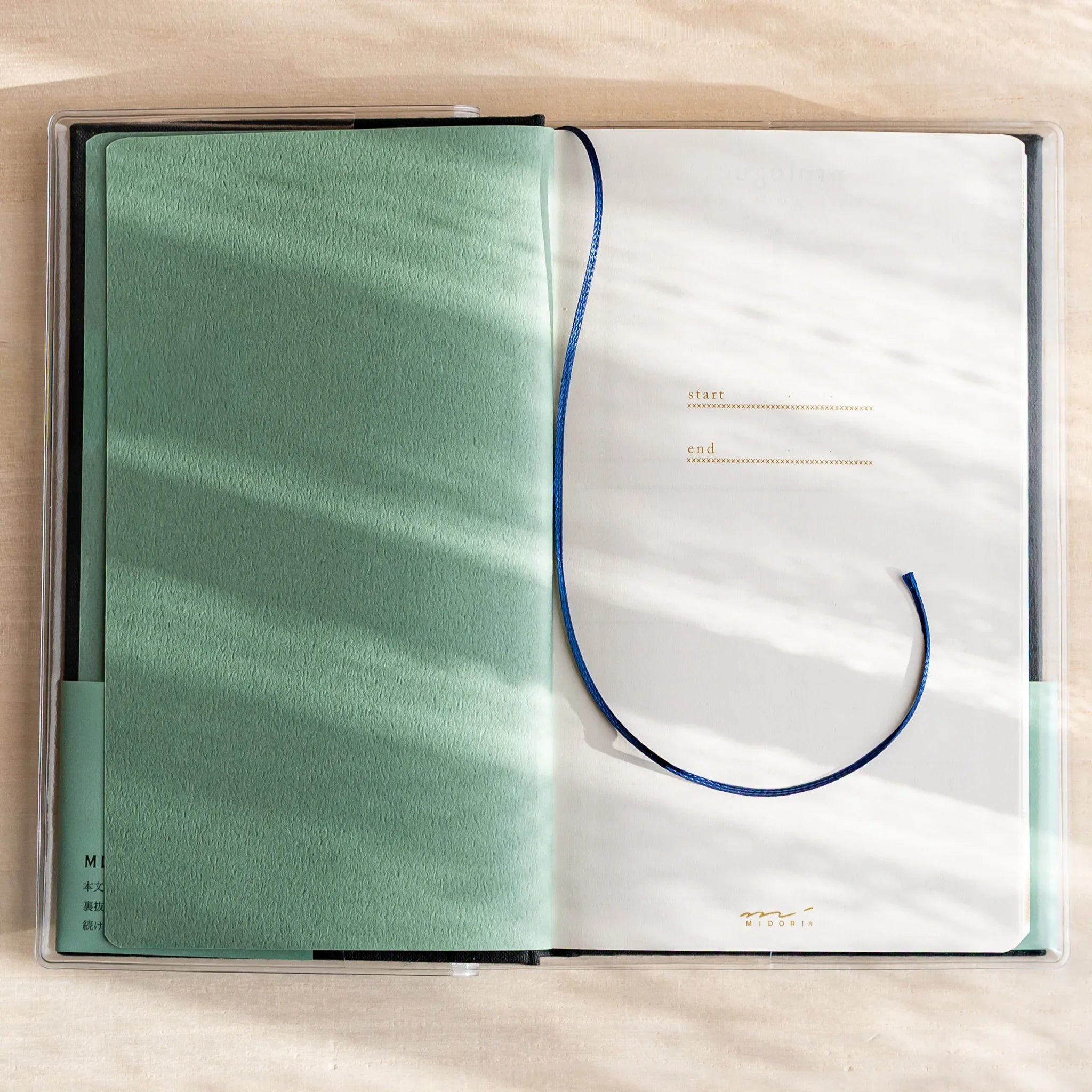 Midori 5-year journal, close-up of cover embroidery pattern and texture, Japanese stationery with quality materials and
