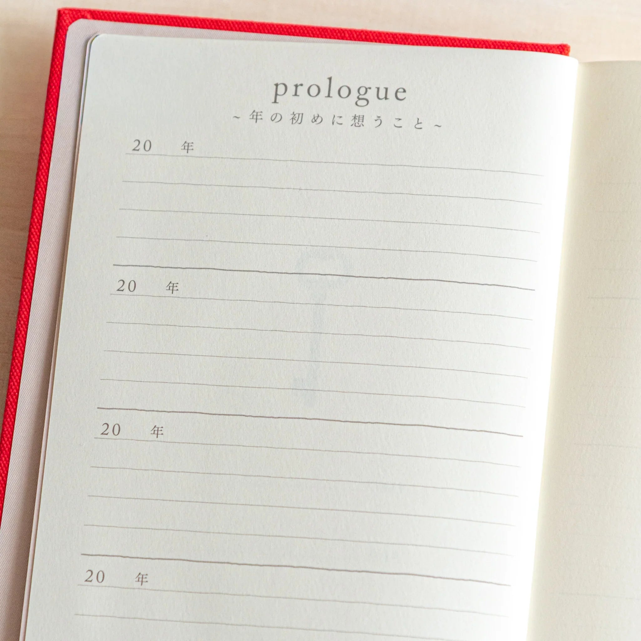 Midori 5 Year Journal Gate Design Japanese Journal prologue page for thoughts at start of the year