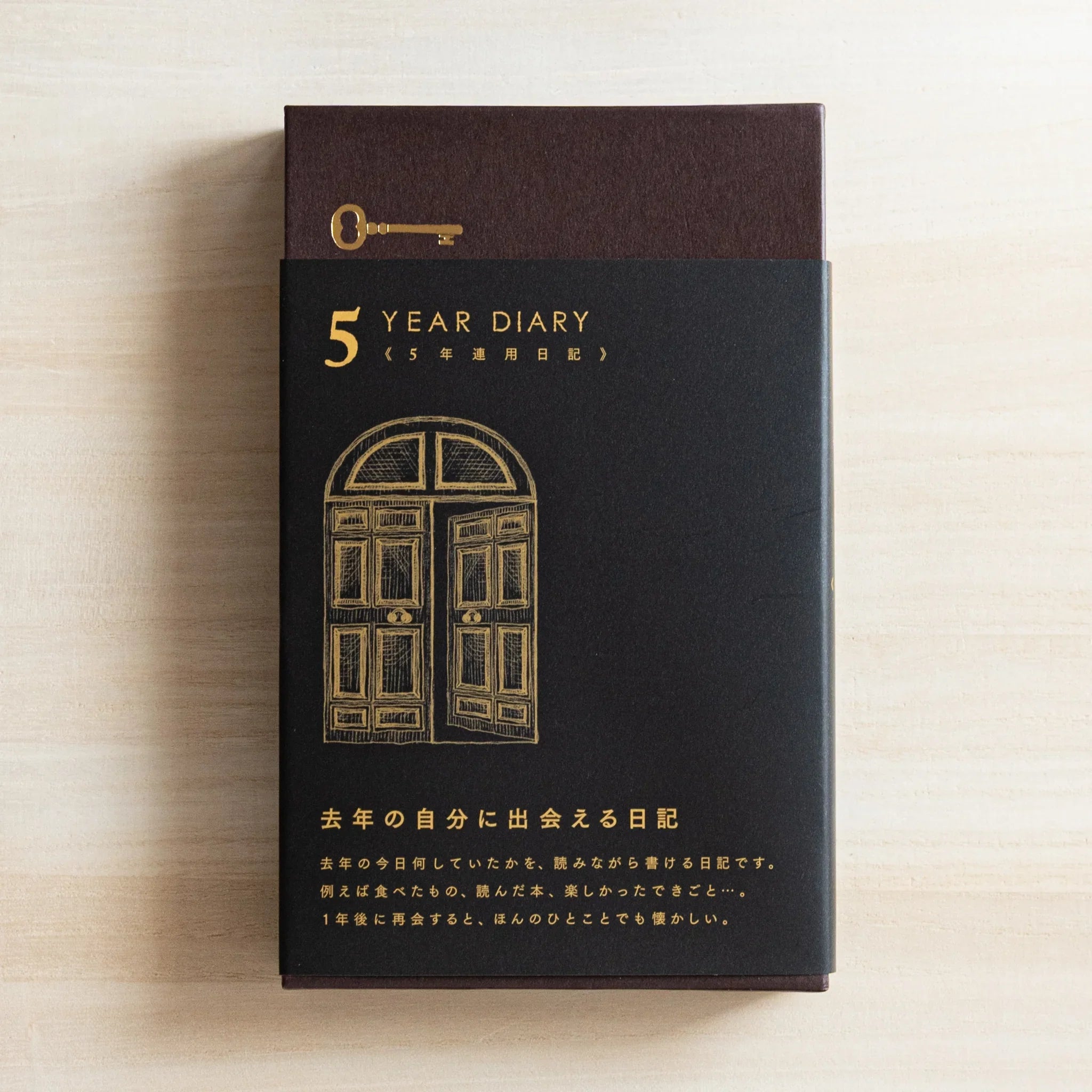 Midori 5-year journal, opened to showing five-year overview page, Japanese stationery with quality materials and functional