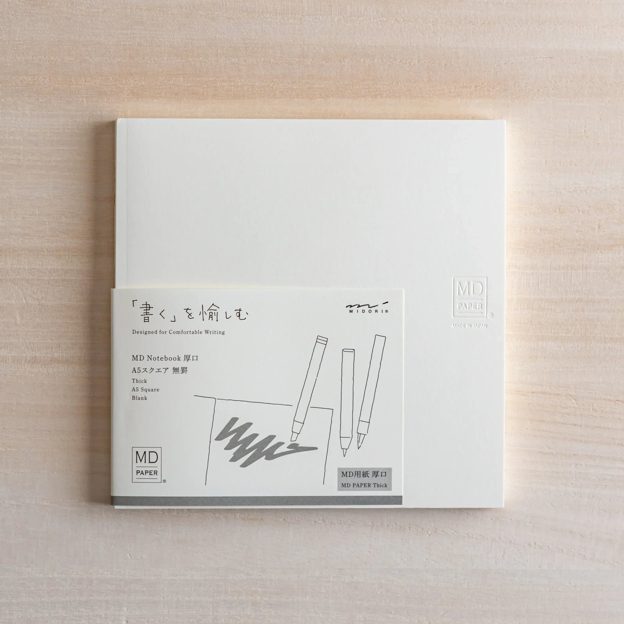 Midori MD Notebook Thick Paper – A5 Square, Blank