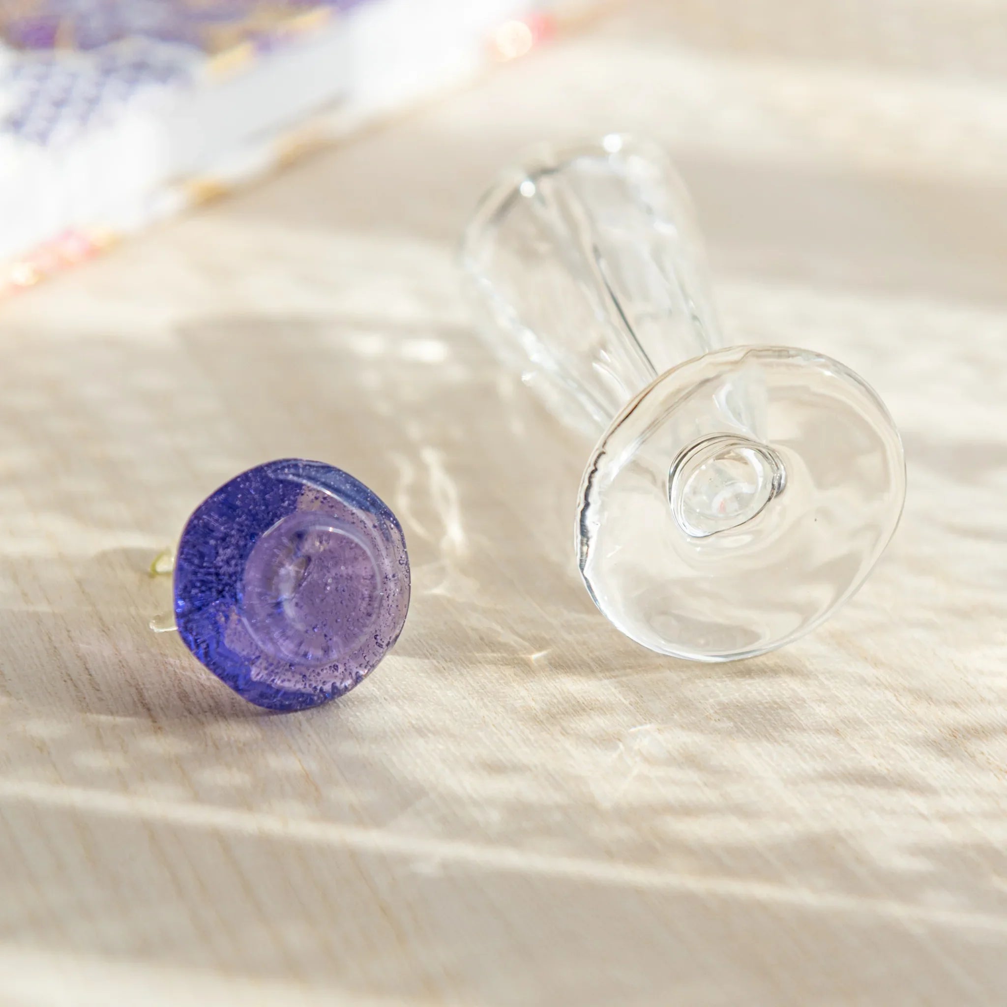 Handcrafted Japanese glass ink well featuring a moonlit design, ideal for adding a serene touch to calligraphy and daily writing.