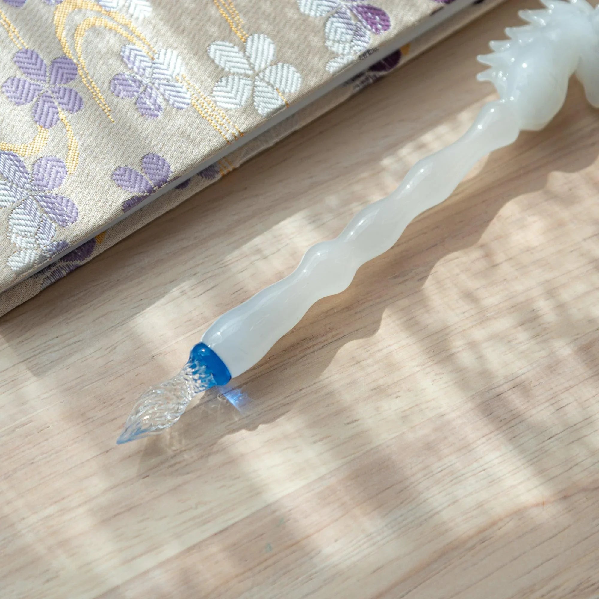 Mystic Unicorn Glass Dip Pen, side profile view of product providing full visual representation and product details