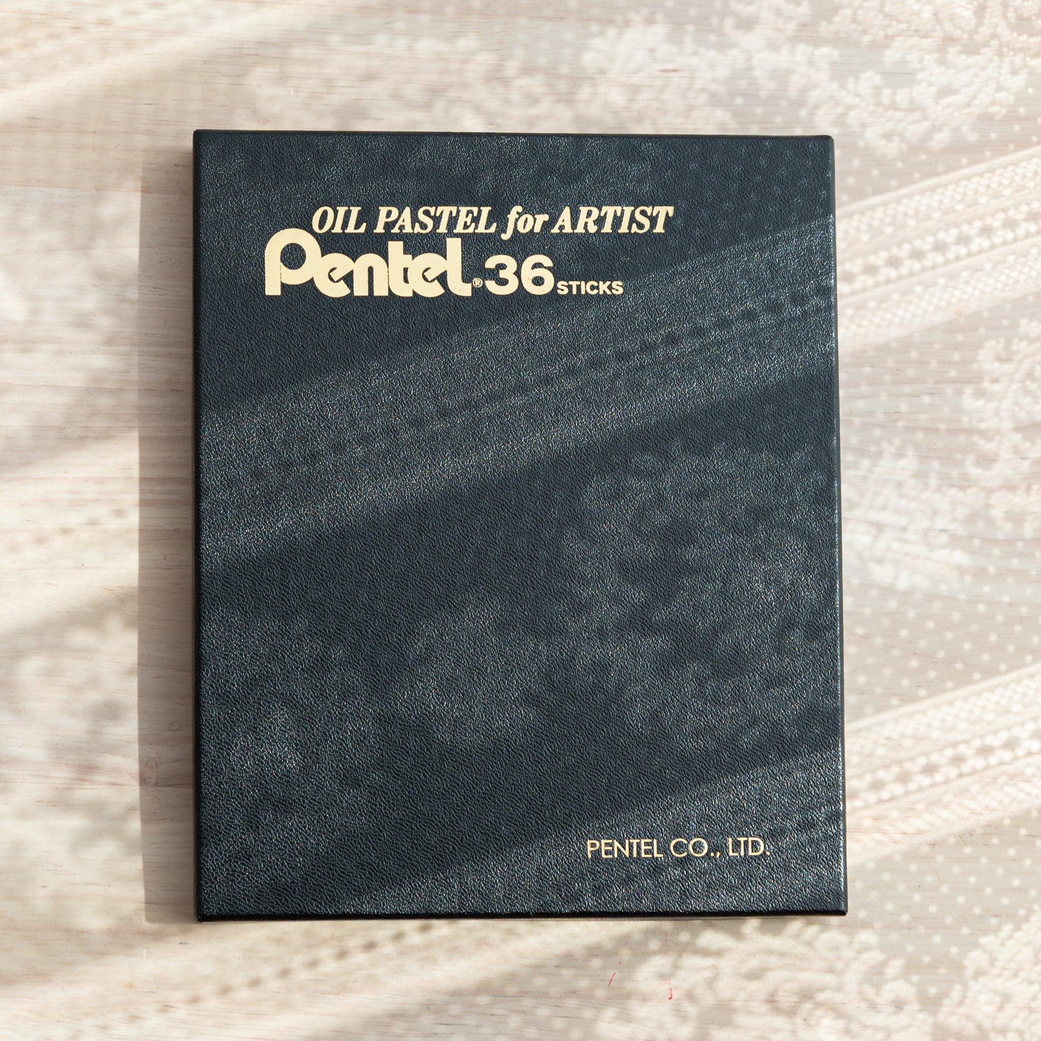 Pentel Oil Pastels for Artists Set (36 Colors) - oil pastel crayon showing front view with complete packaging and branding