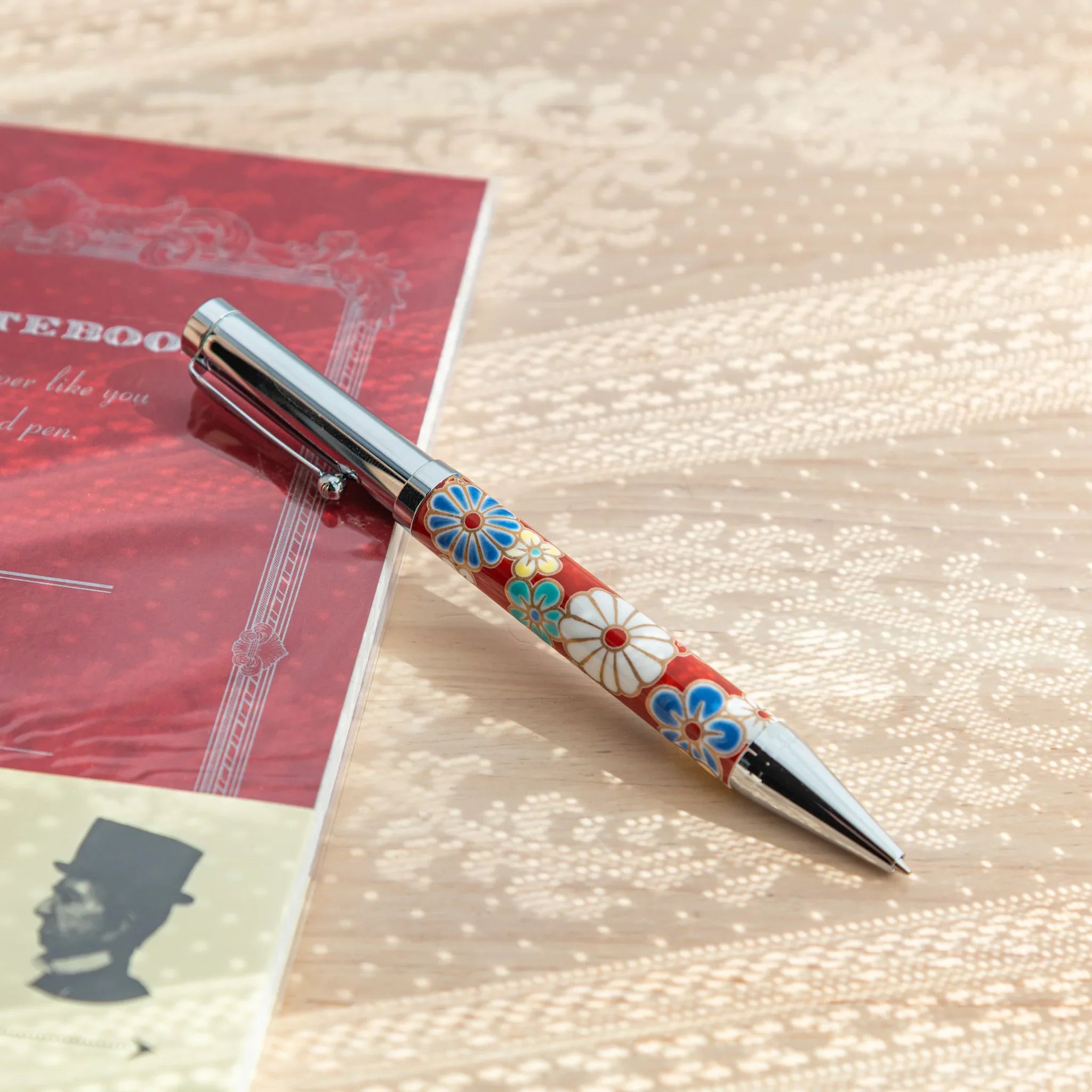 Plum and Chrysanthemum Kutani Ceramic Ballpoint Pen