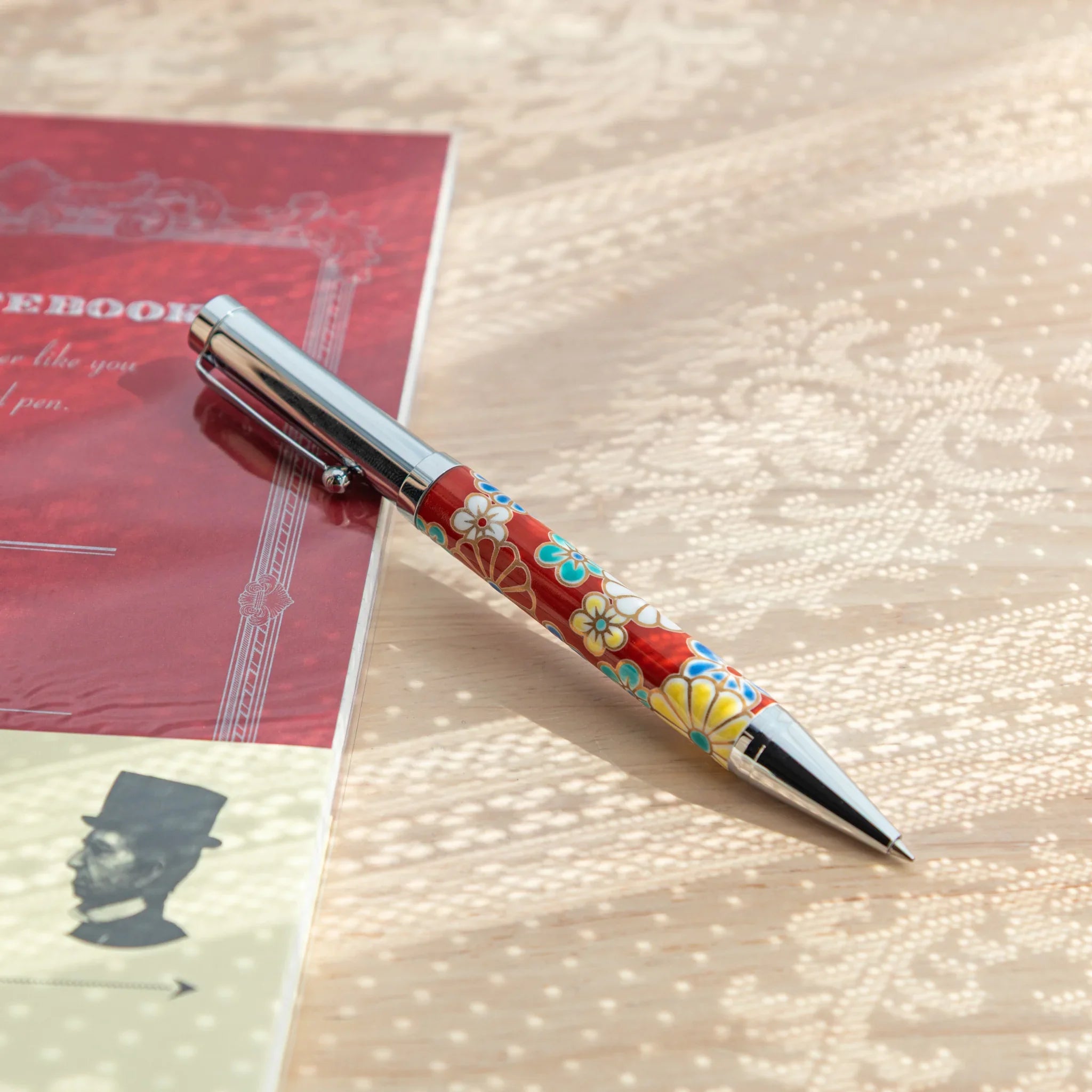 Plum and Chrysanthemum Kutani Ceramic Ballpoint Pen
