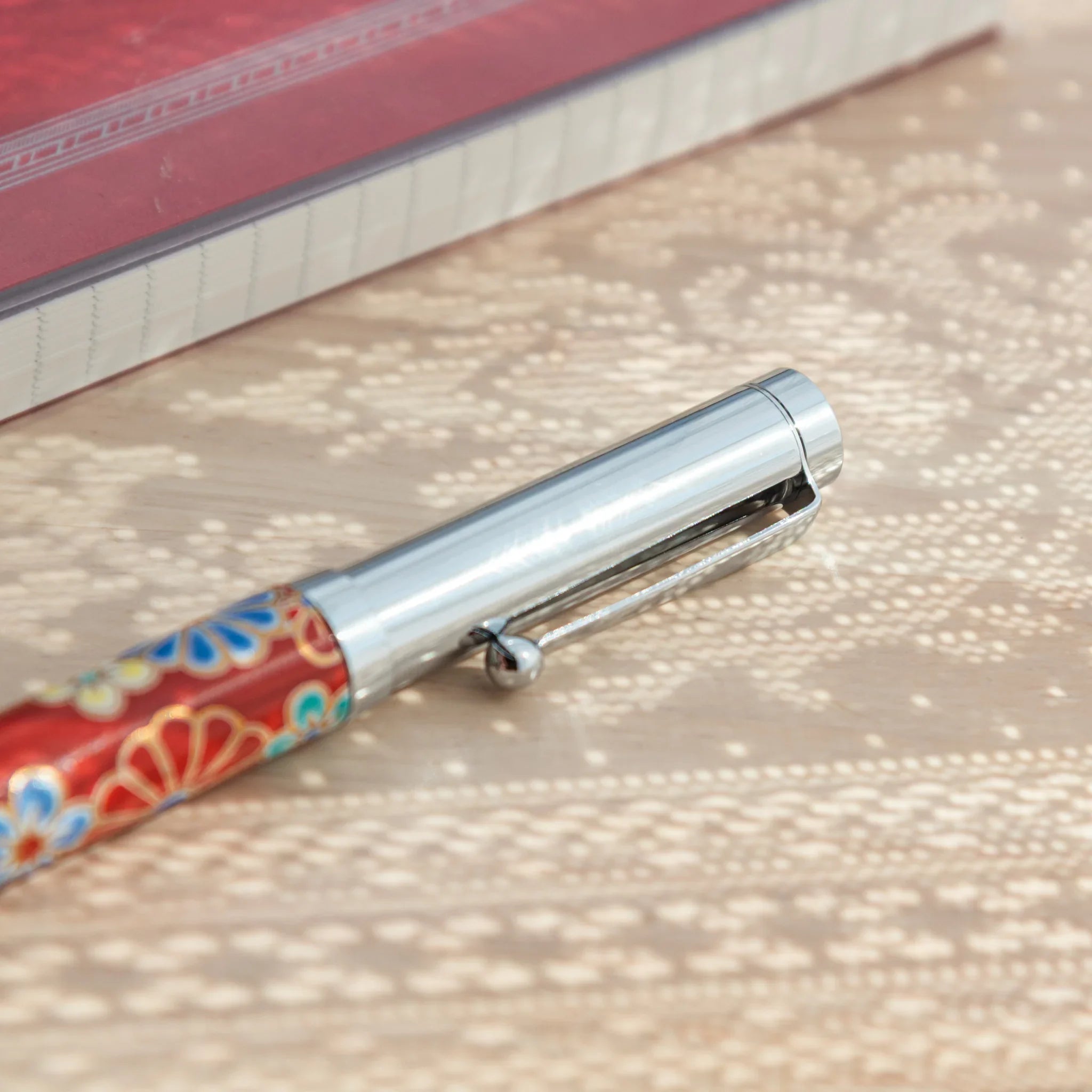 Plum and Chrysanthemum Kutani Ceramic Ballpoint Pen