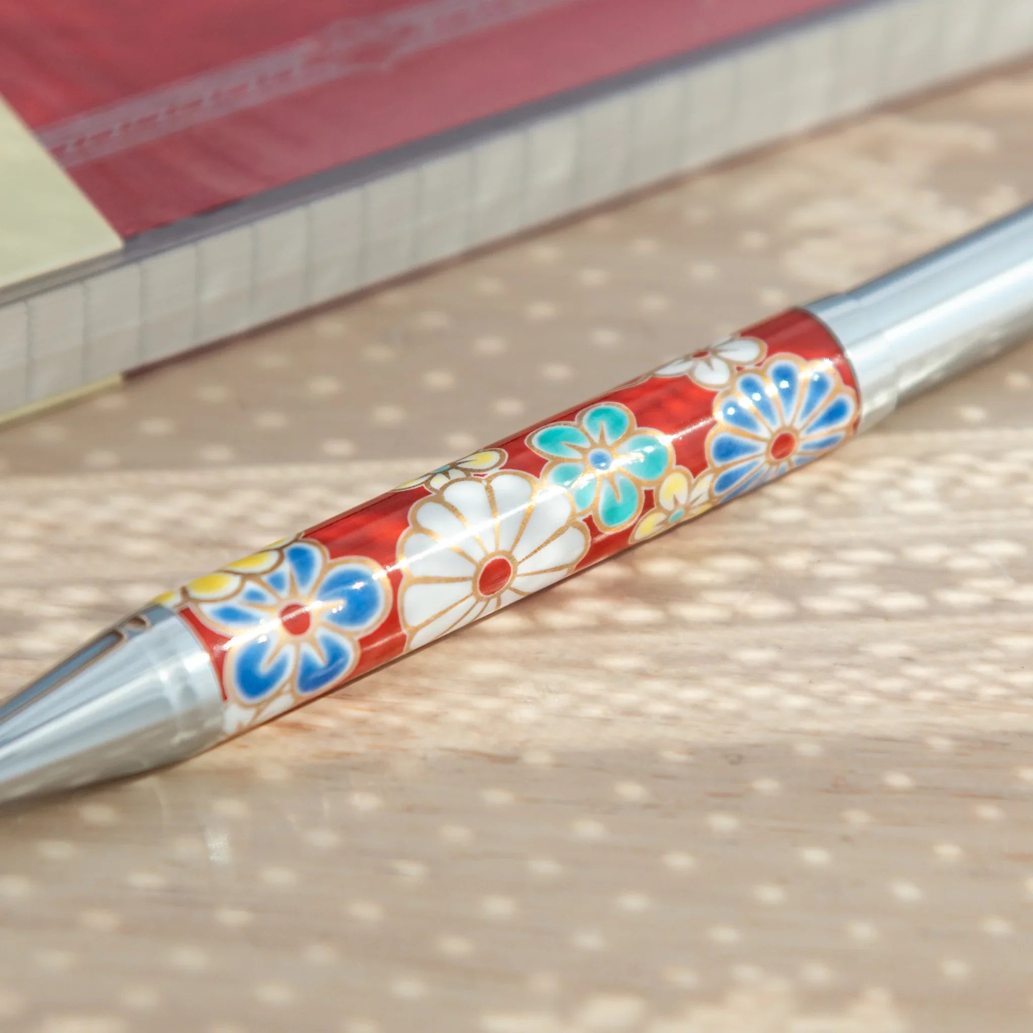 Plum and Chrysanthemum Kutani Ceramic Ballpoint Pen