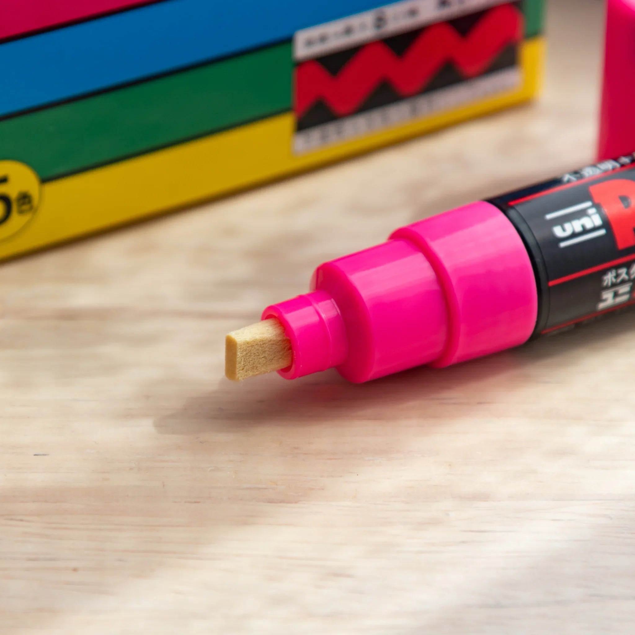 POSCA Markers Set (Bold Chisel Tip, 15 Colors) - paint marker showing full product packaging and presentation materials