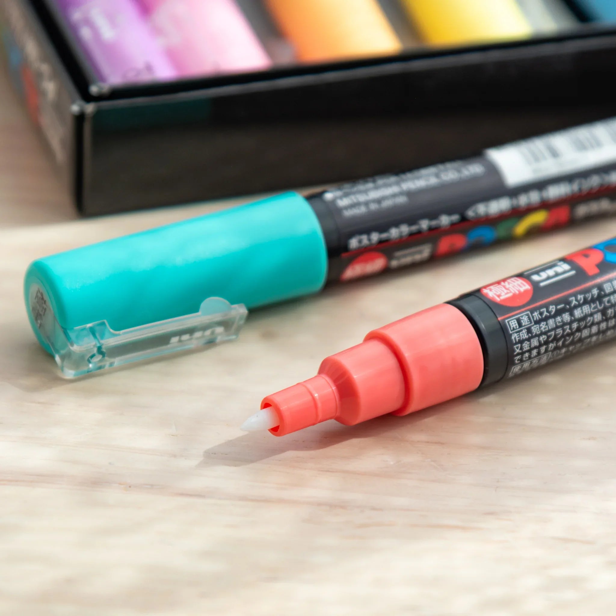 POSCA Markers Set (Extra Fine Tip, 7 Colors) - paint marker showing color palette display showing all available colors