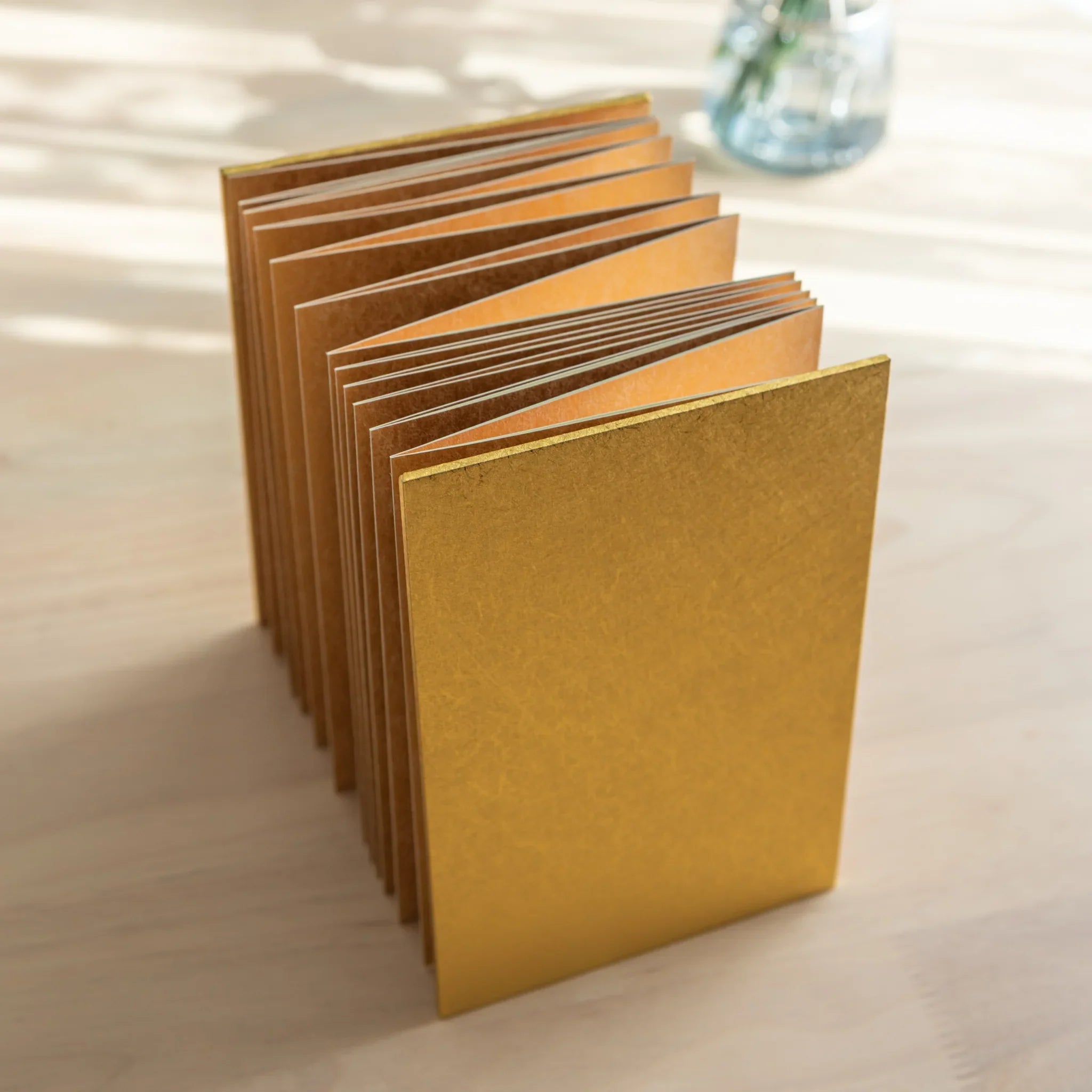 Premium Gold washi goshuincho book interior pages open layout displaying content showing pages detail