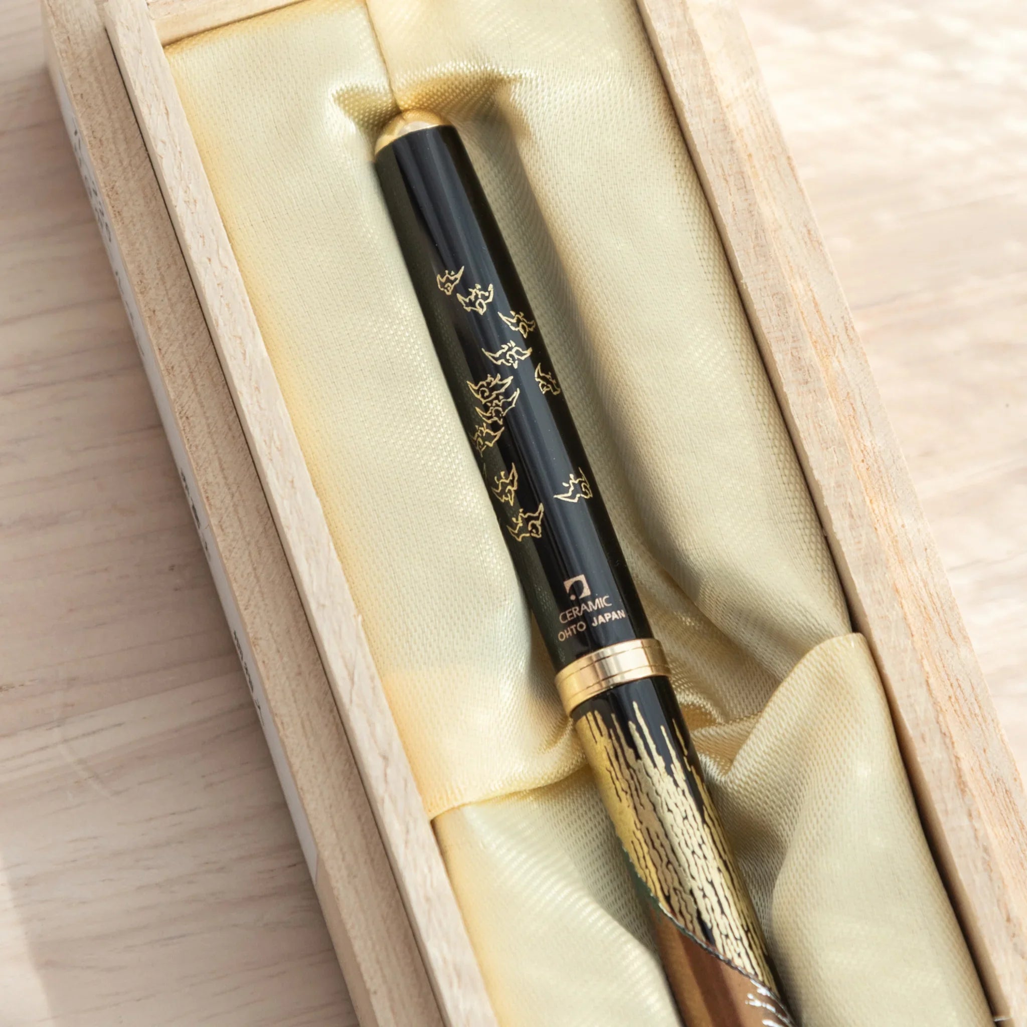 Close up of Japanese Fountain Pen. Ceramic Made in Japan.