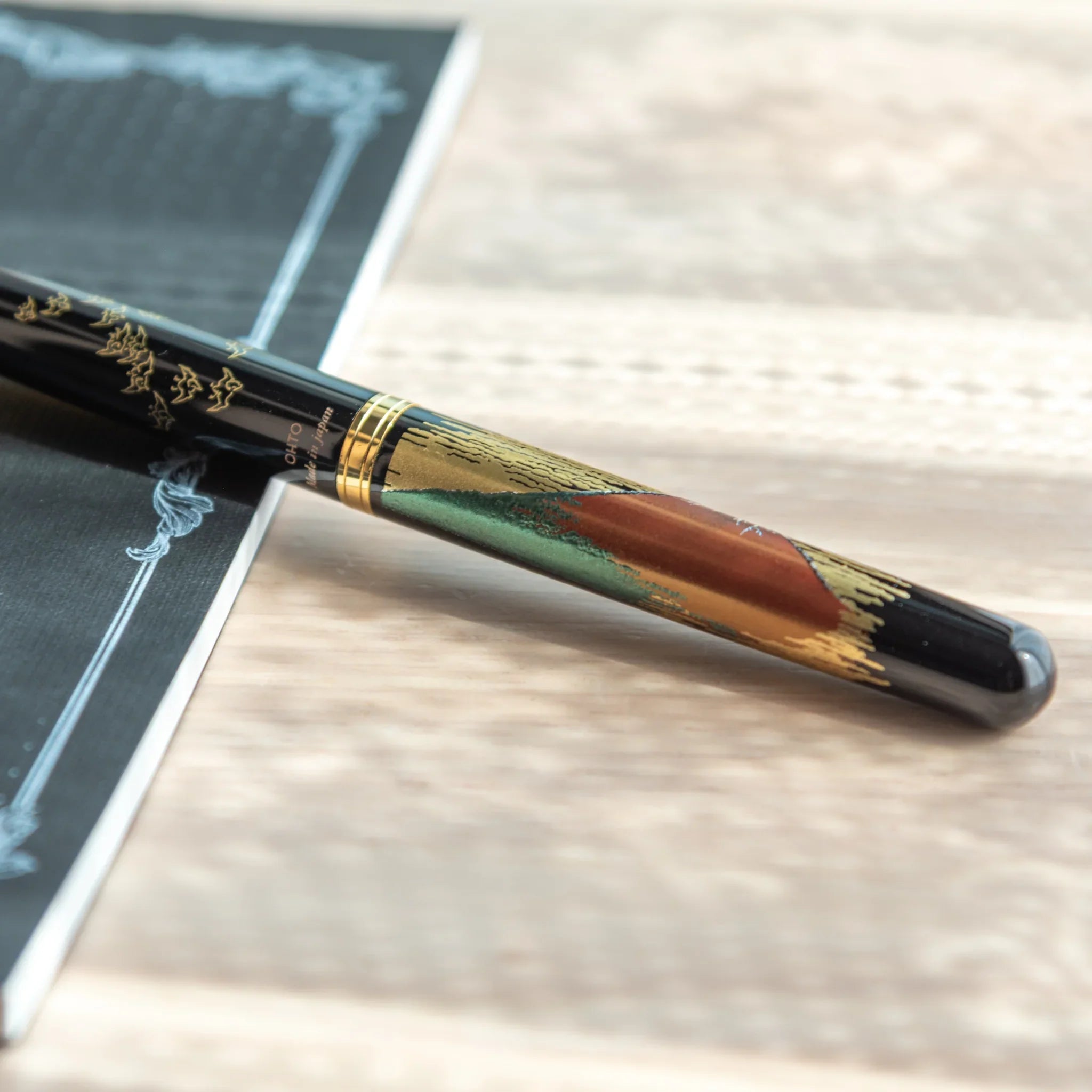 Red Fuji Yamanaka Fountain Pen, image 92553: forward view with clear product detail presenting visual clarity