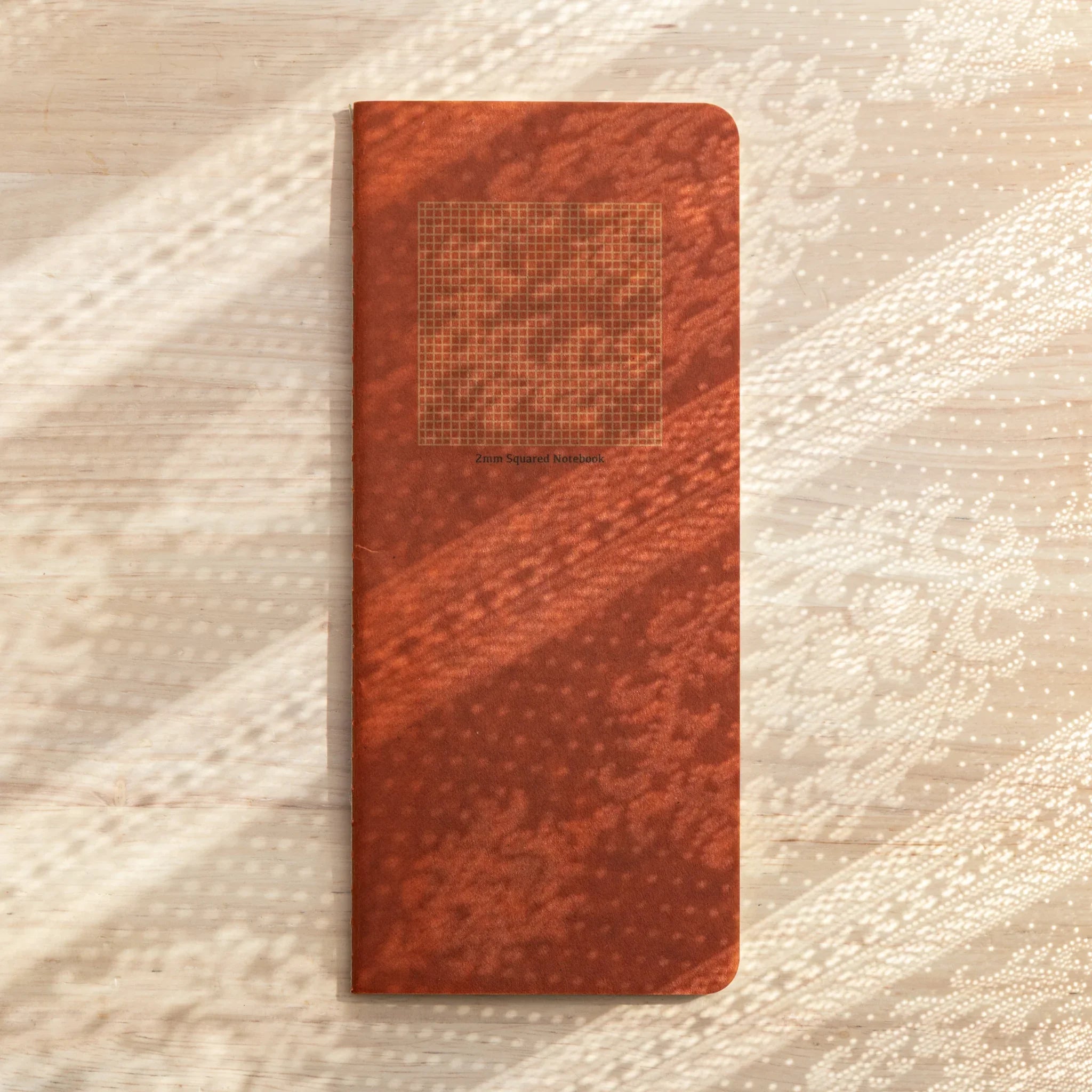 Brown cover Japanese Notebook with 2mm grid design, ideal for use with Japanese Fountain Pen.