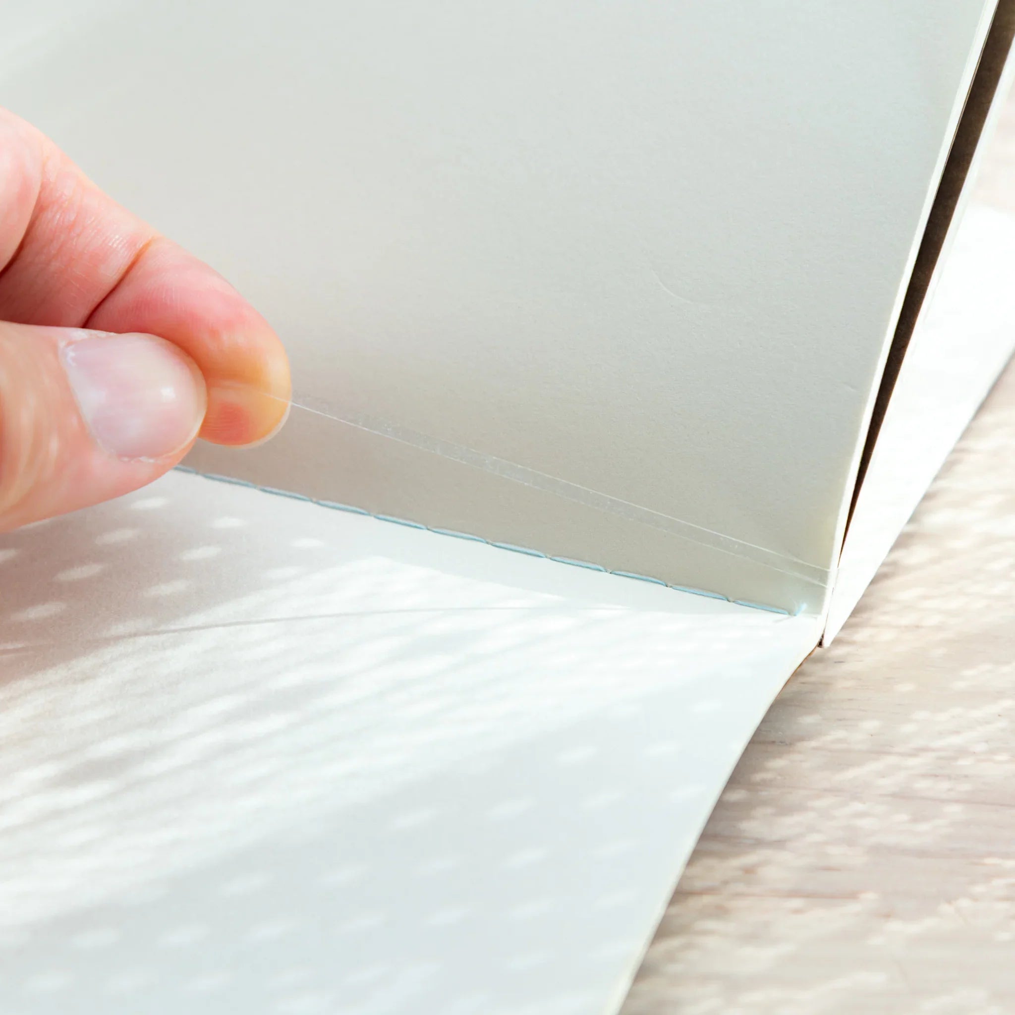 Close-up of notebook binding inside the RO-BIKI NOTE, designed to fit securely within the Japanese Note Book Cover.