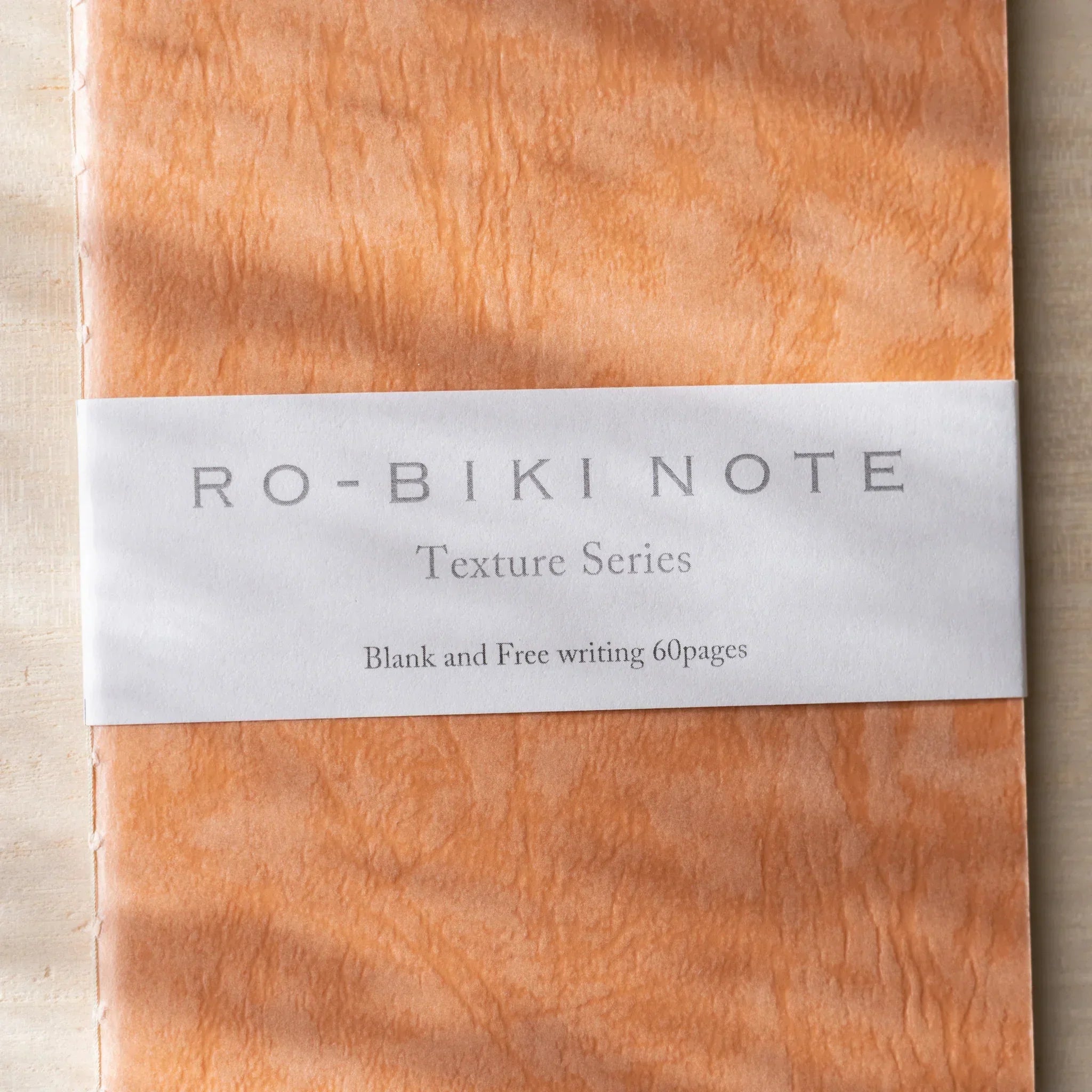RO-BIKI NOTE Japanese blank notebook with hanezu red kraft cover, rounded corners, waxed finish, no belly
