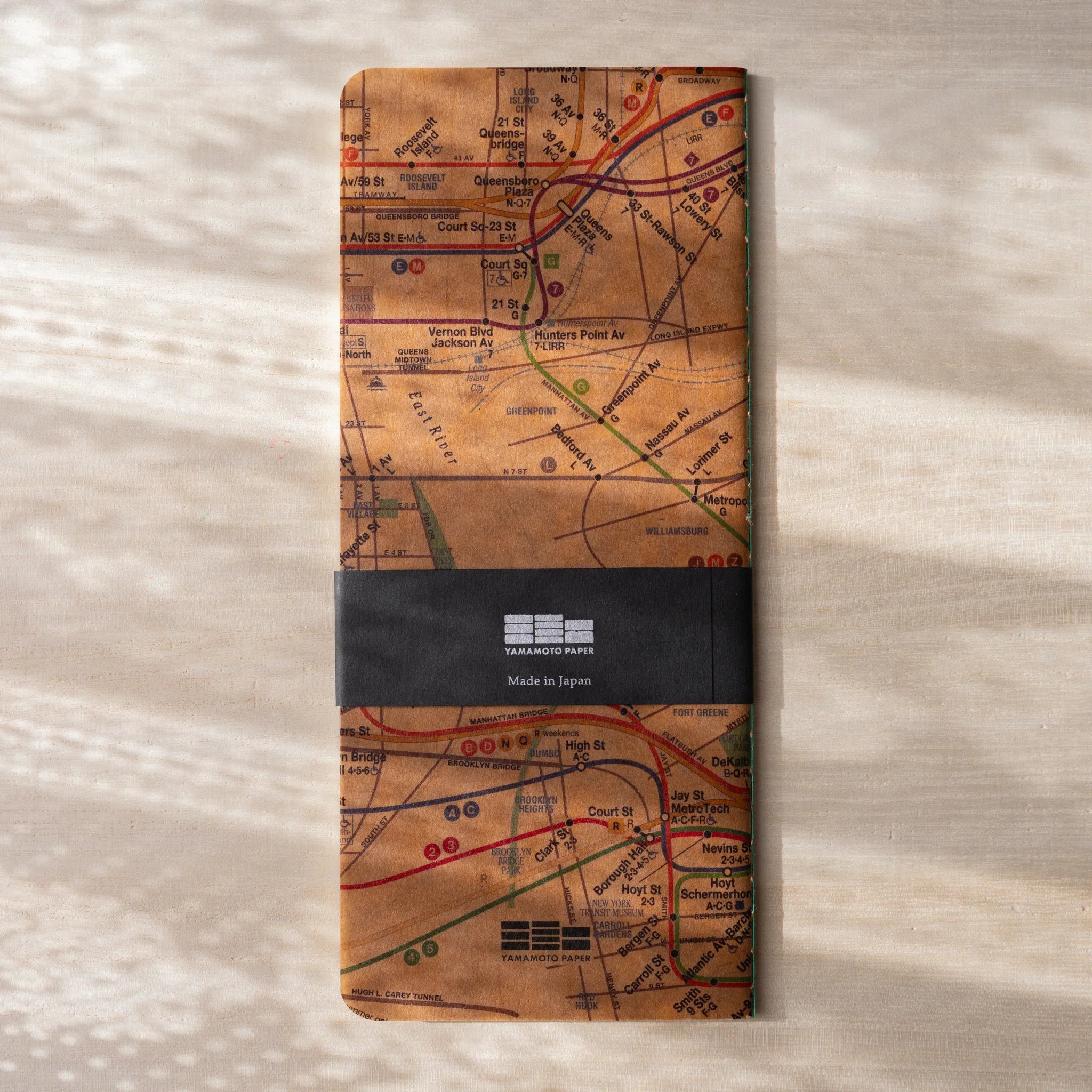 RO-BIKI Metro Map Notebook, overhead shot of entire product providing full visual representation and product details
