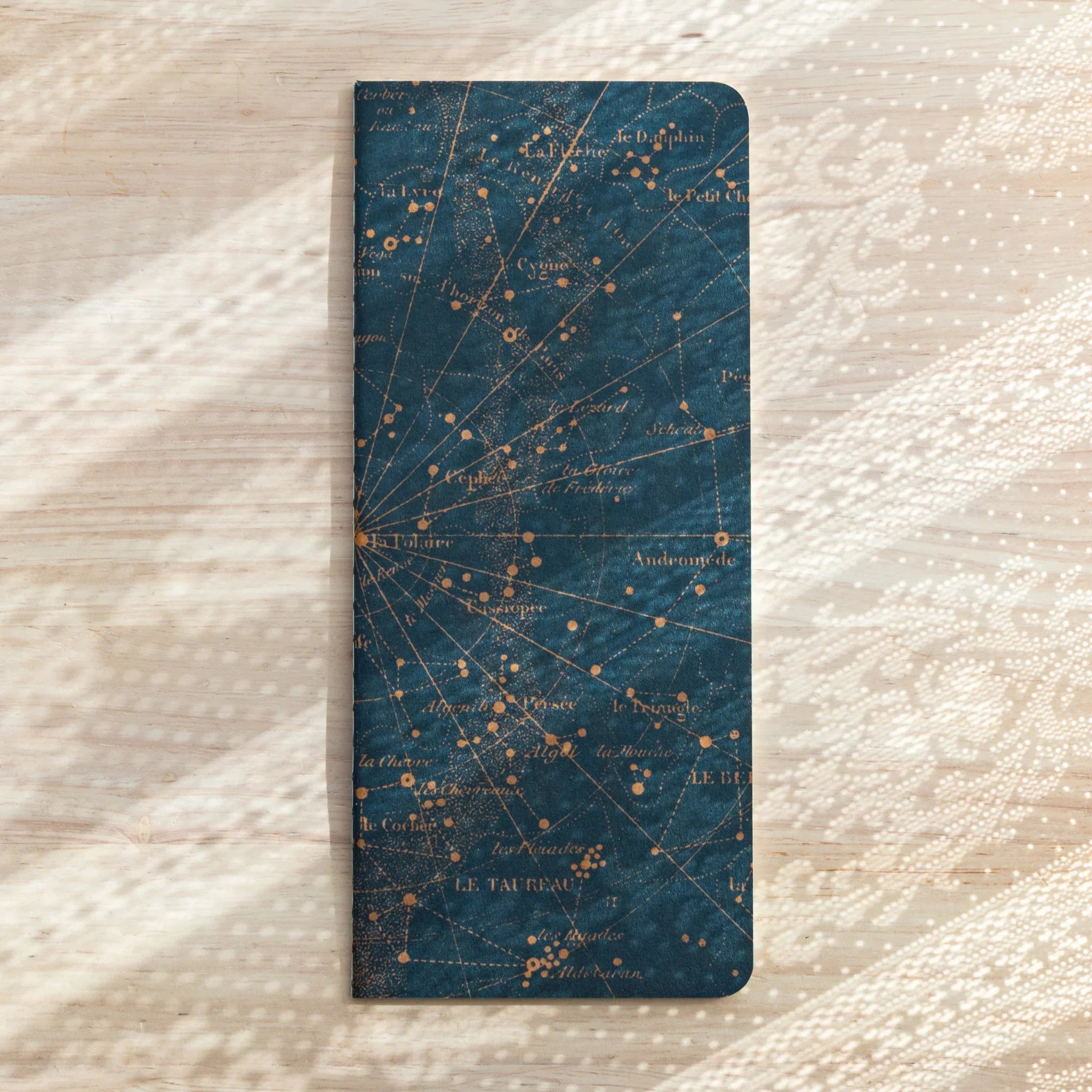 RO-BIKI Star Map Notebook with blank interior displayed showing celestial cover design, quality Japanese stationery
