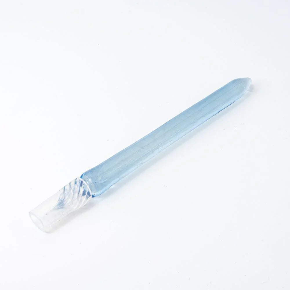 Full blue Smoke in Azure dip pen on white background angled view showing light blue barrel composition