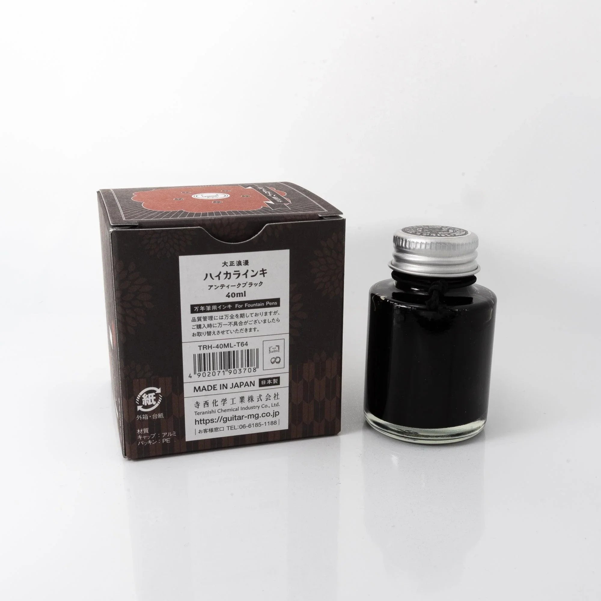 Japanese calligraphy artwork created using Taisho Romance Antique Black fountain pen ink displaying fine lines