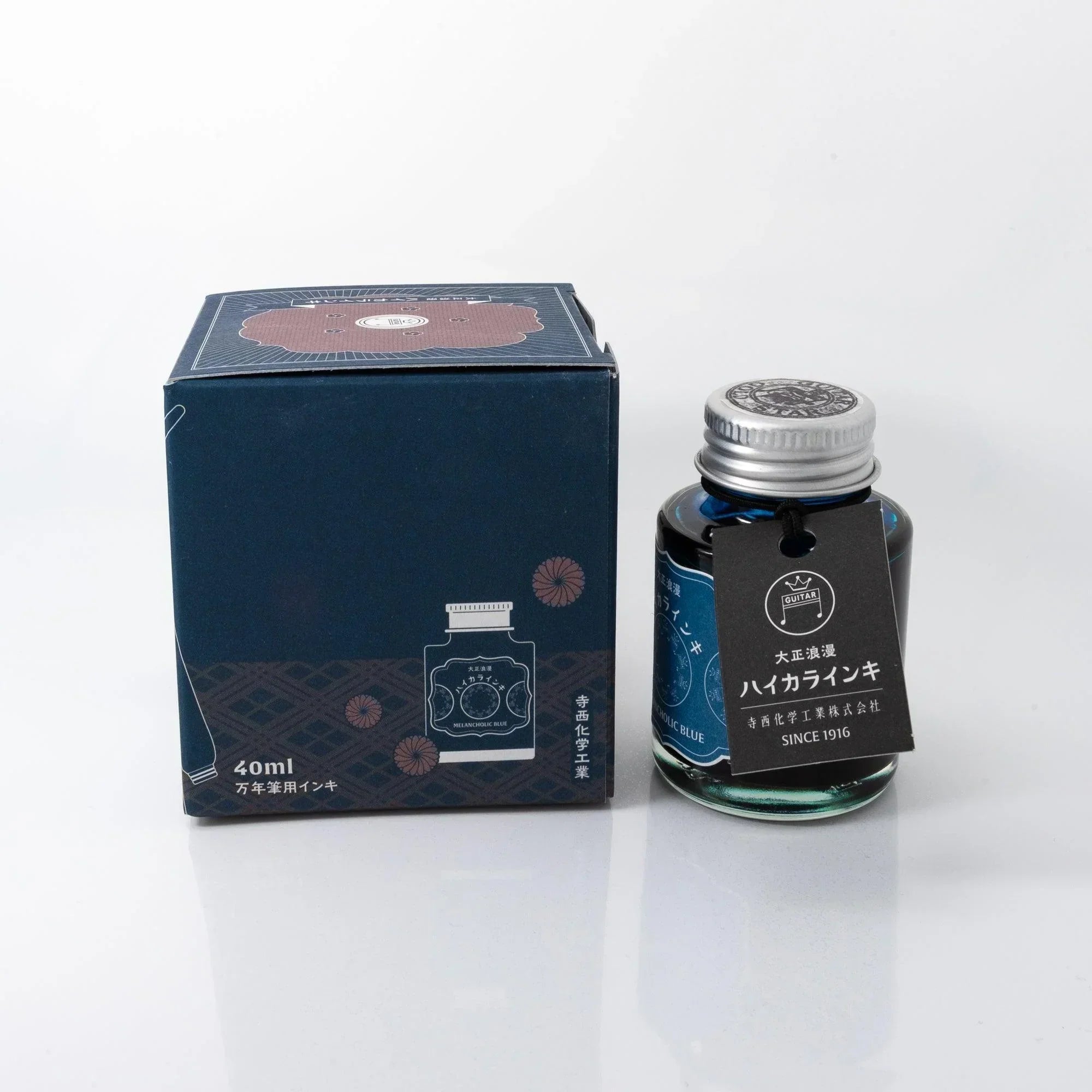 Handwritten text sample in Taisho Romance Melancholic Blue fountain pen ink demonstrating classical aesthetic nib