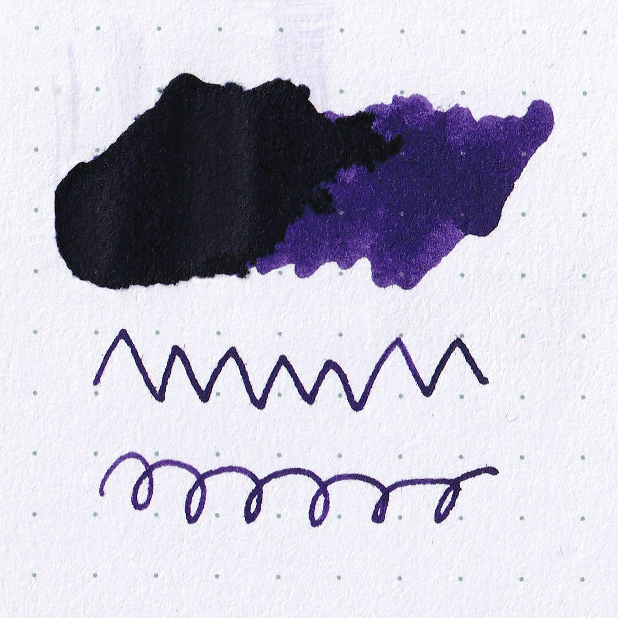 Close-up of Taisho Romance Salon de Violet ink bottle, highlighting its rich purple ink and vintage-inspired label design.