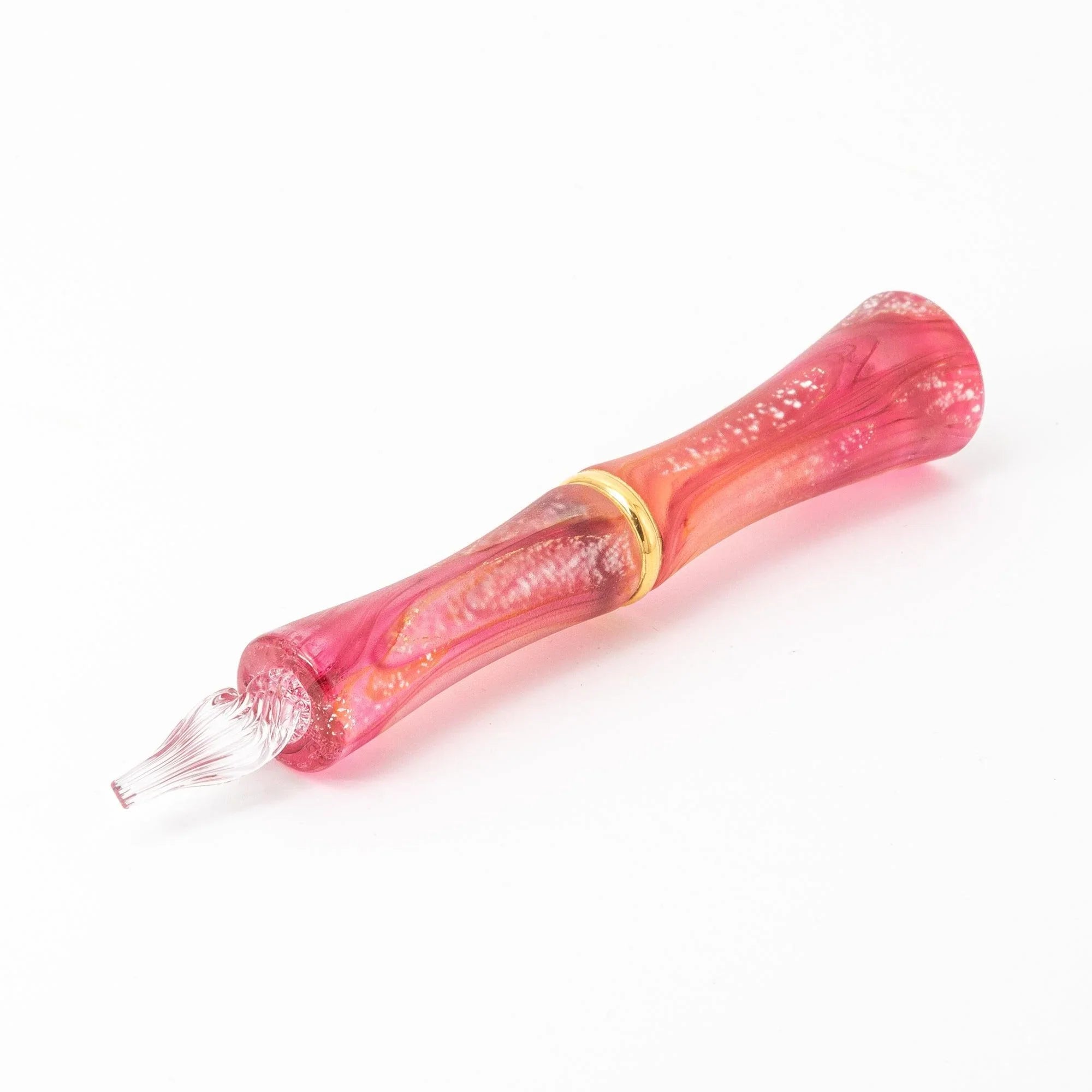 TAKETORI Hazy Series Moon Crimson Finch Glass Dip Pen - Glass Studio TooS, front view with product styling