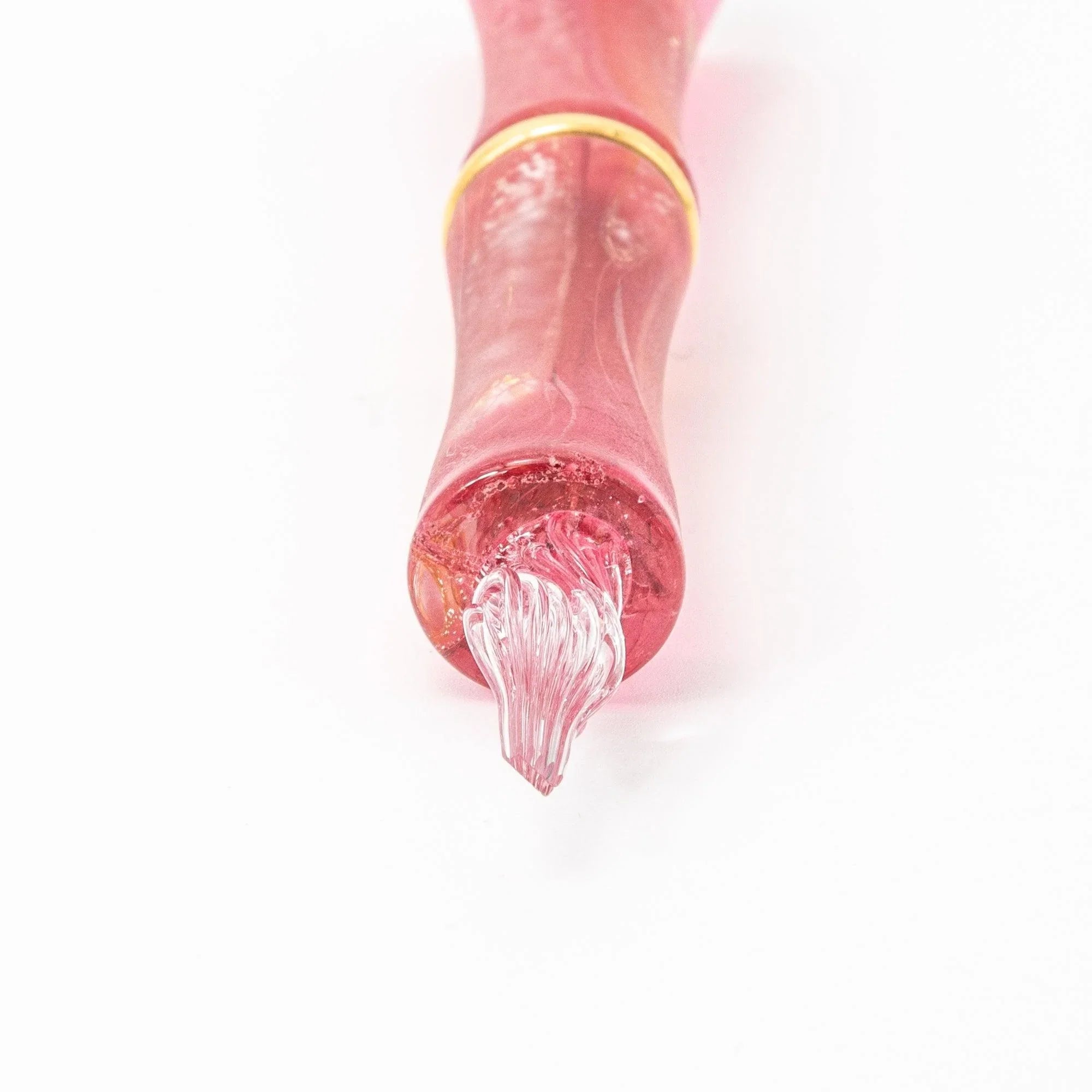 TAKETORI Hazy Series Moon Crimson Finch Glass Dip Pen - Glass Studio TooS, side profile view of product