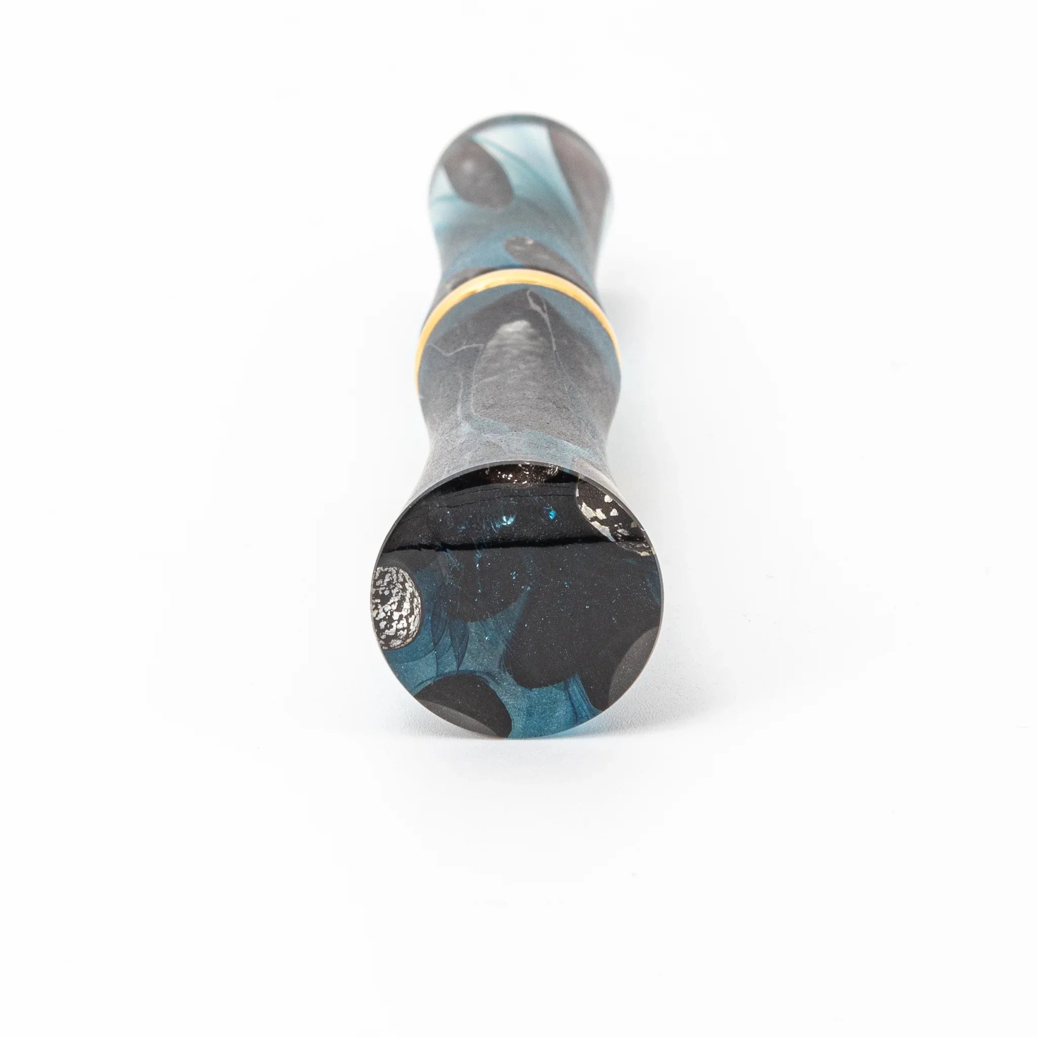 TAKETORI Waning Moon Series Water Blue Glass Dip Pen - Glass Studio TooS, front-facing angle showing finish