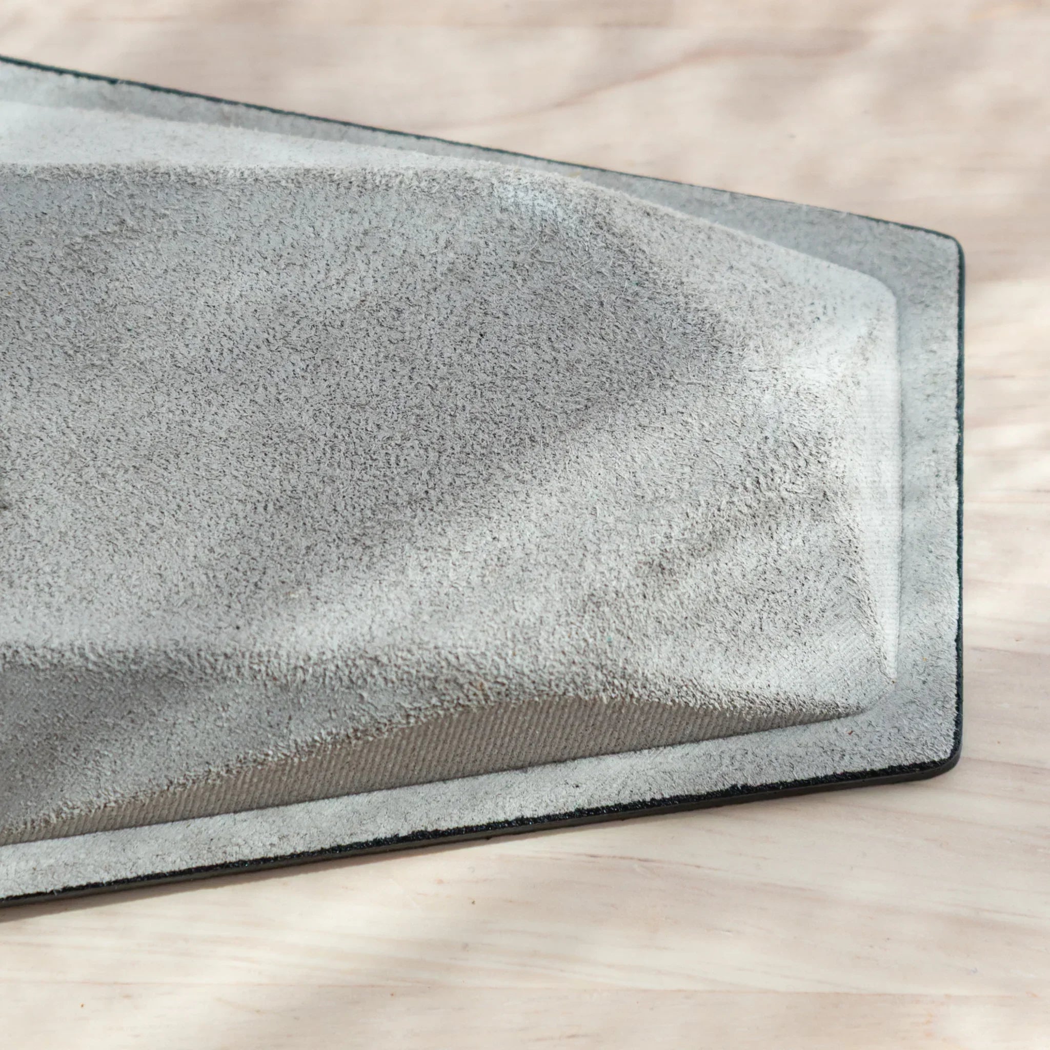 Textured black suede underside of Japanese Pen Tray.