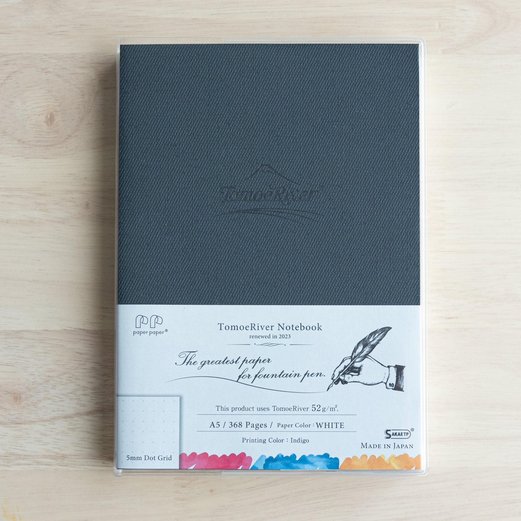 Tomoe River A5 368-page hardcover notebook, fanned pages display binding flexibility and paper durability