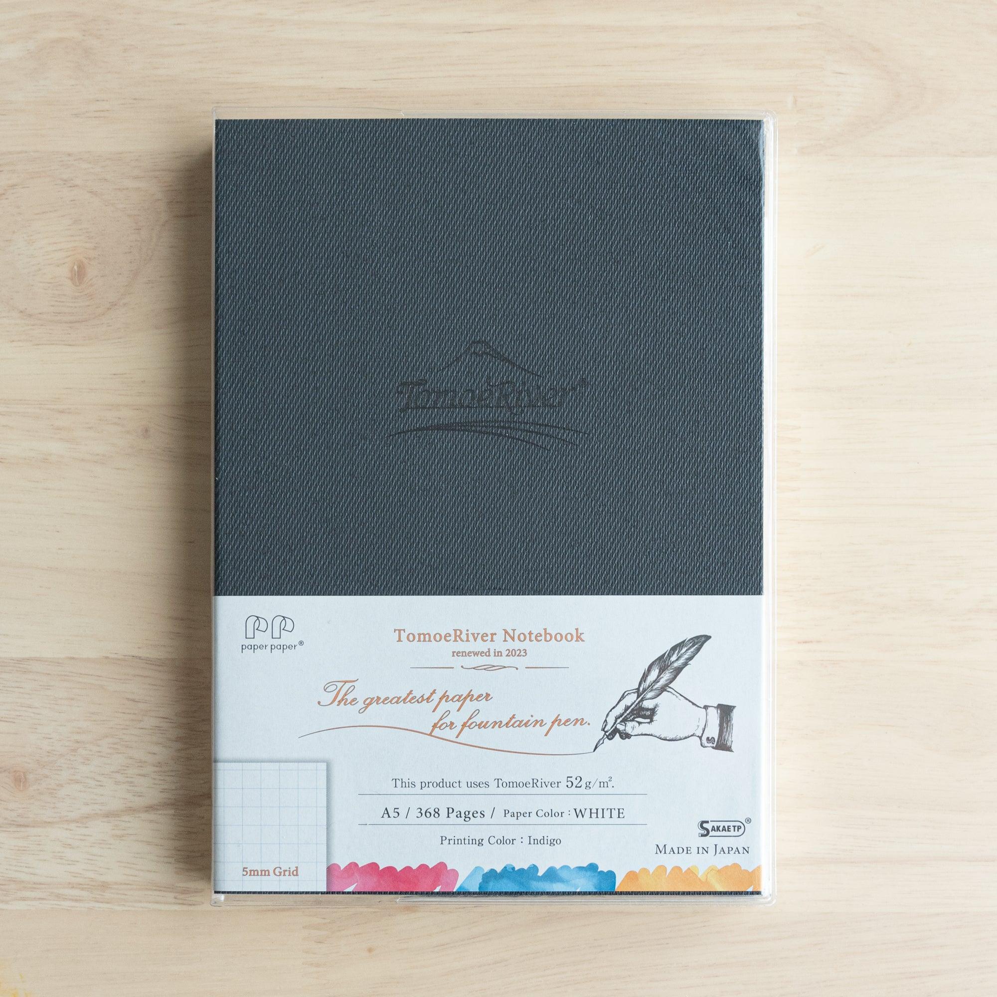 Sanzen FP A5 hardcover journal, fully opened to reveal crisp page edges and excellent paper thickness