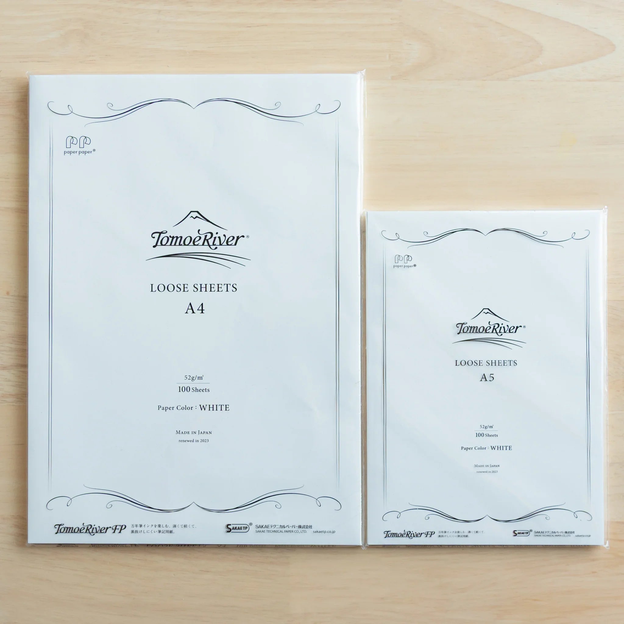 Sanzen Tomoe River FP loose leaf paper fountain pen writing paper sheets stack, 52gsm thin Japanese made