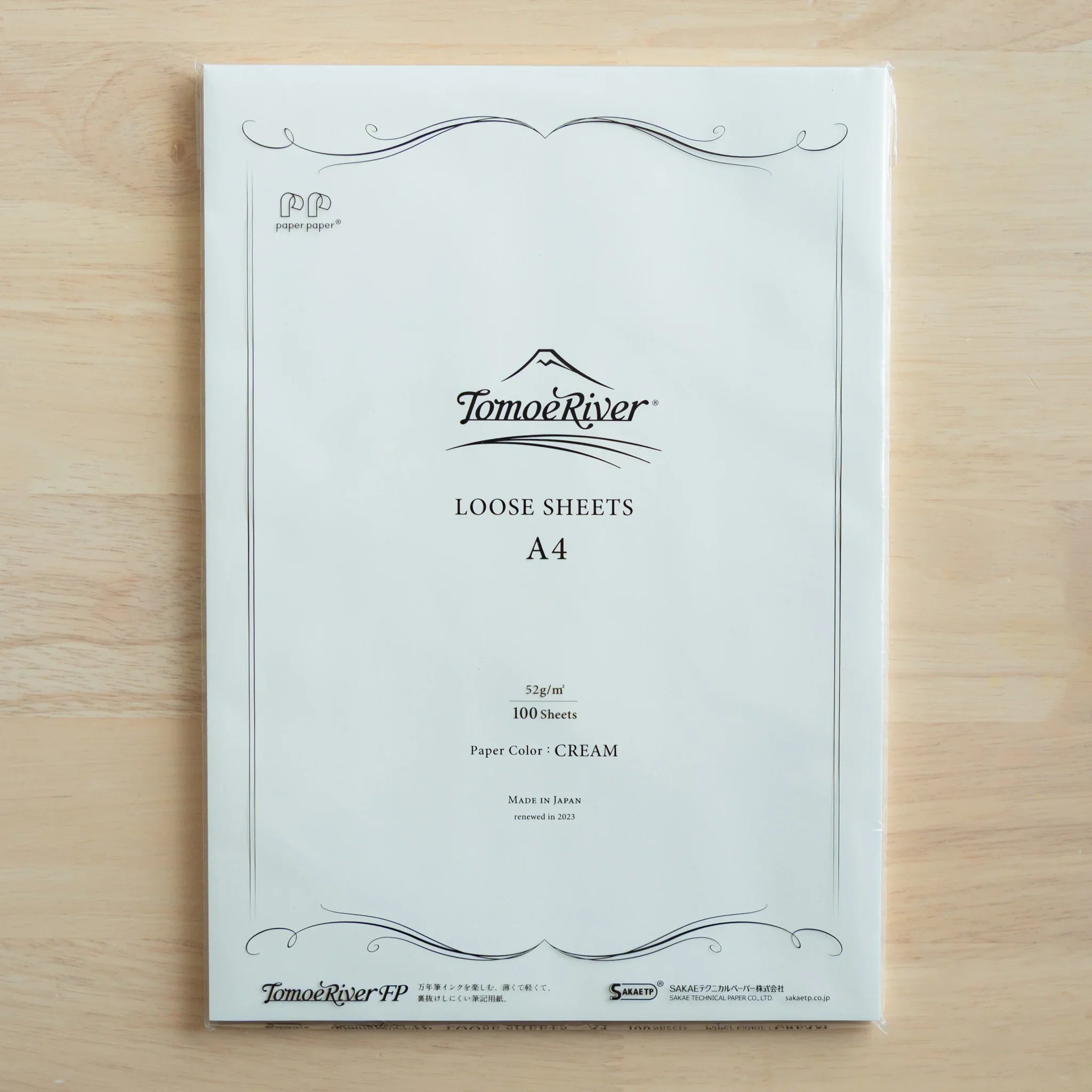 Sanzen Tomoe River FP loose leaf fountain pen paper sheets thin quality paper made in Japan, stack arrangement