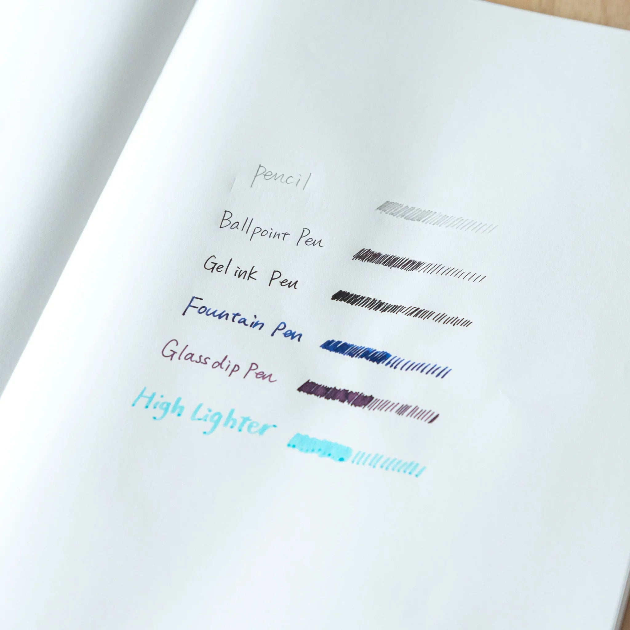 Tomoe River notebook pages showing 68gsm fountain pen friendly paper with smooth writing surface quality