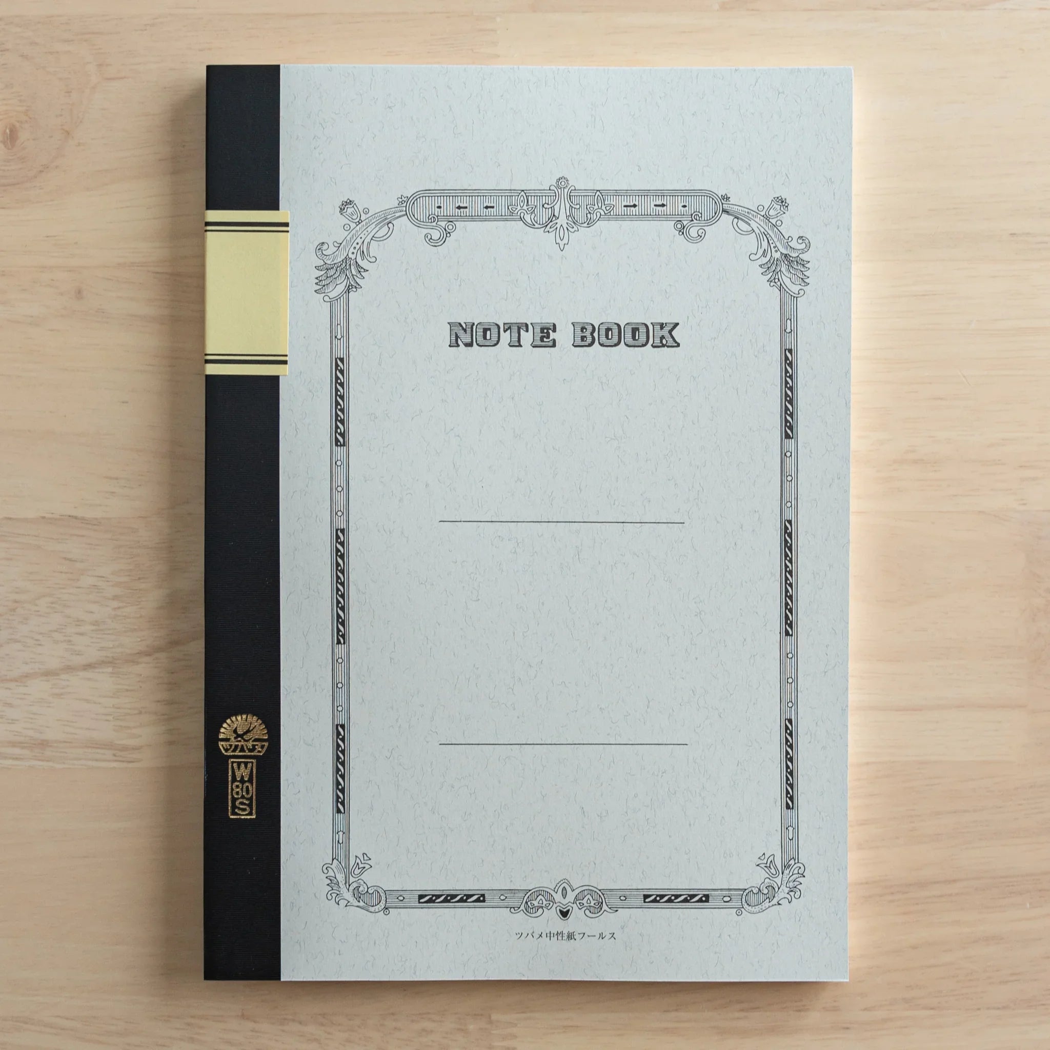 White version Tsubame Fools University Notebook (W40) front cover with same ornamental border as standard
