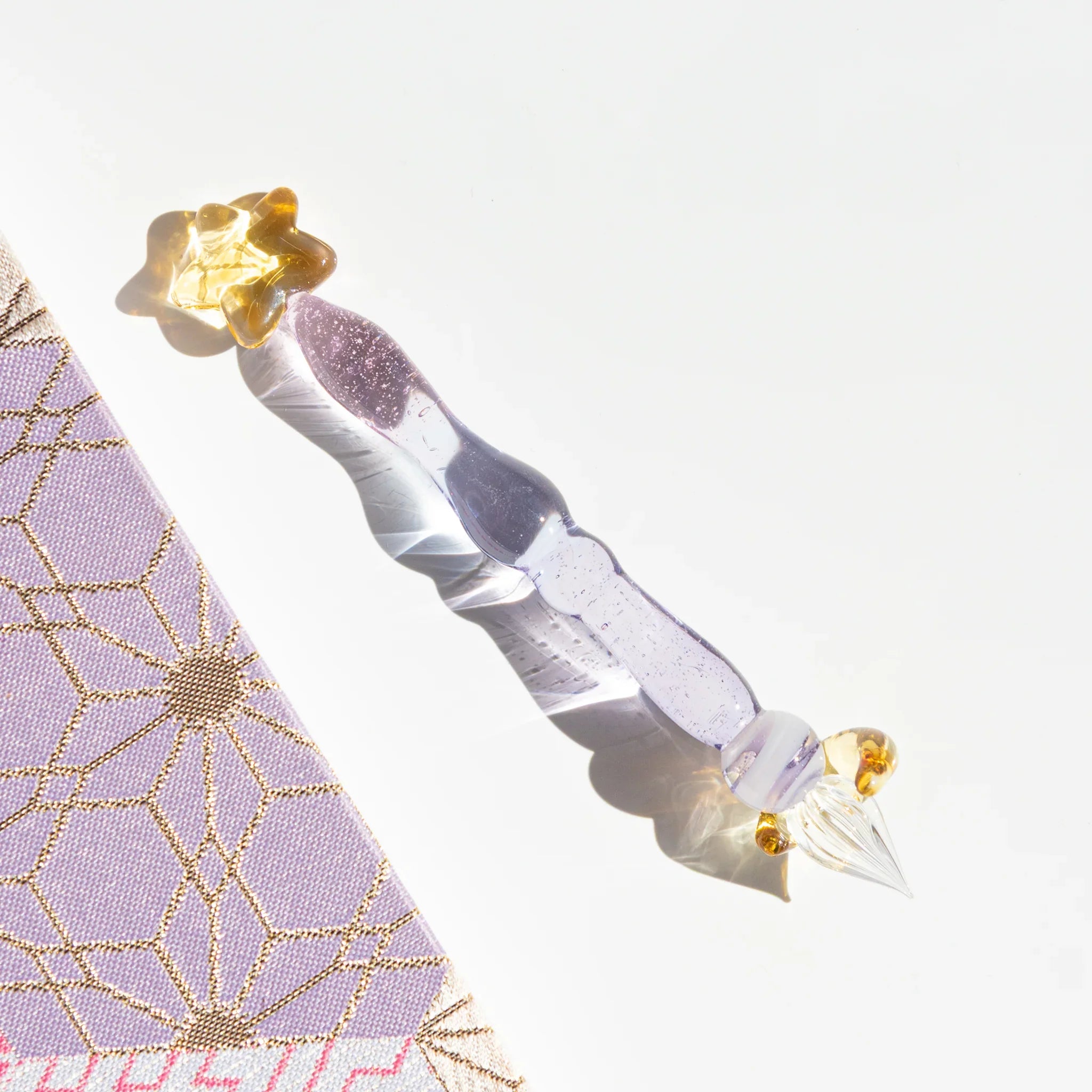 Twilight Star Glass Dip Pen with Pen Rest