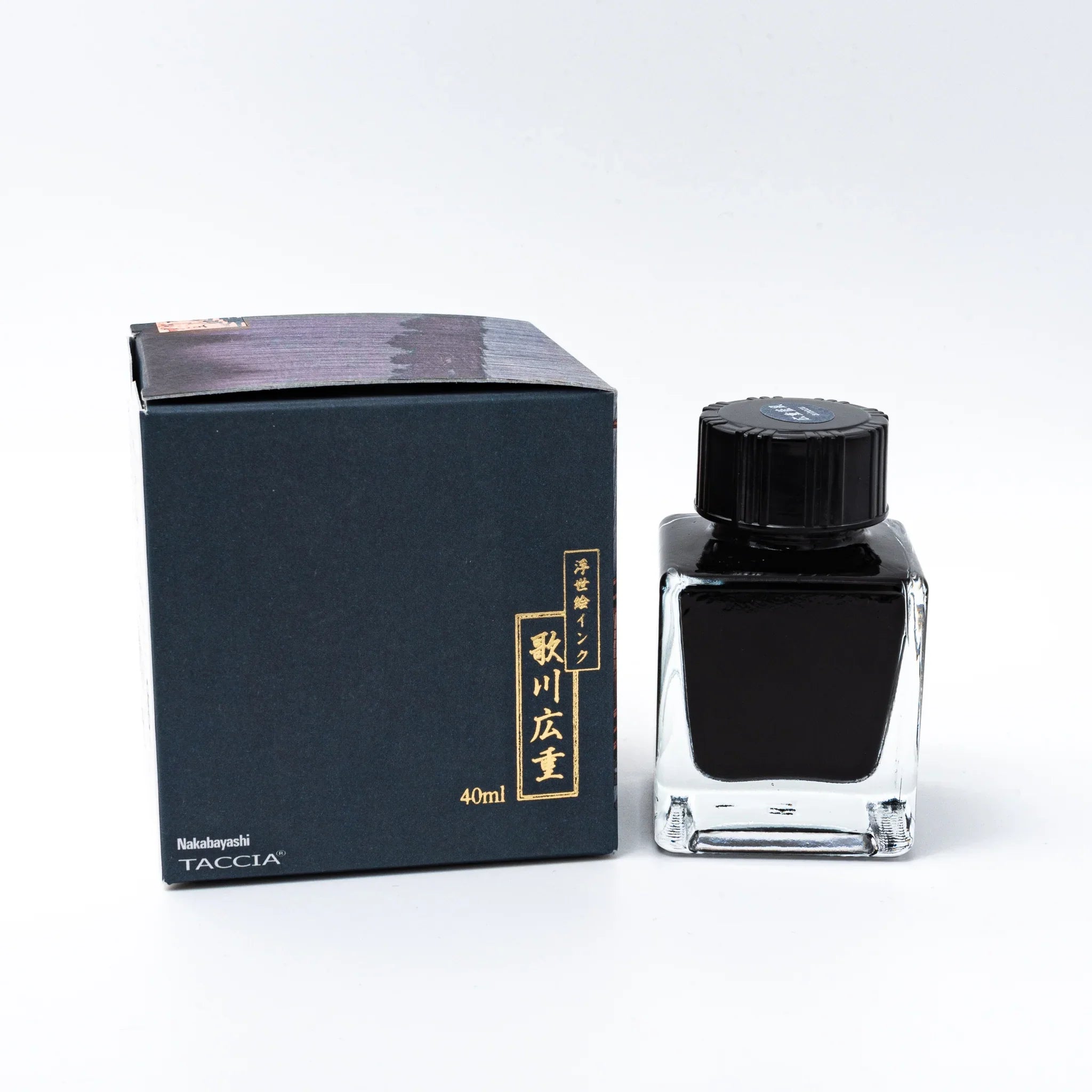 TACCIA Hiroshige-ainezu 40ml fountain pen ink box front with Japanese text label and comprehensive product information