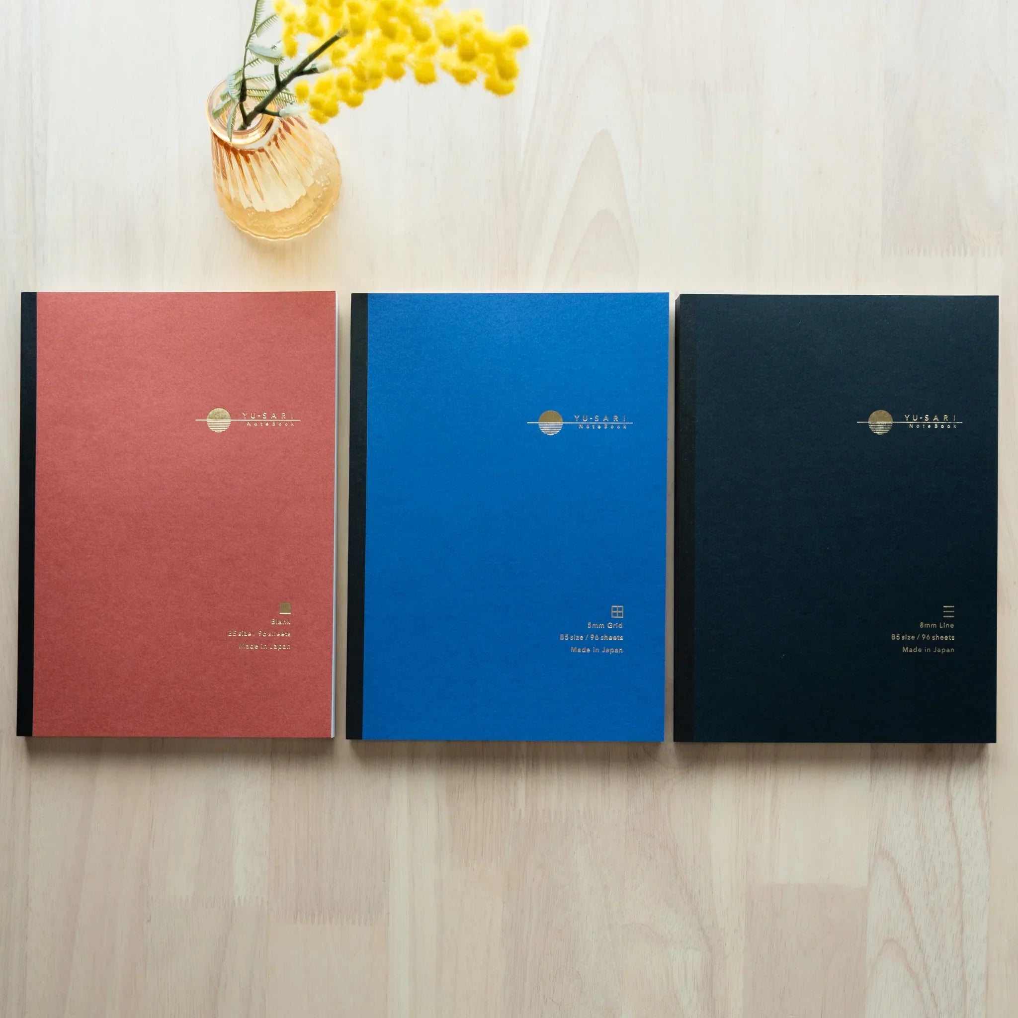 YU-SARI Fountain Pen Notebook, front view with product styling providing full visual representation and product details