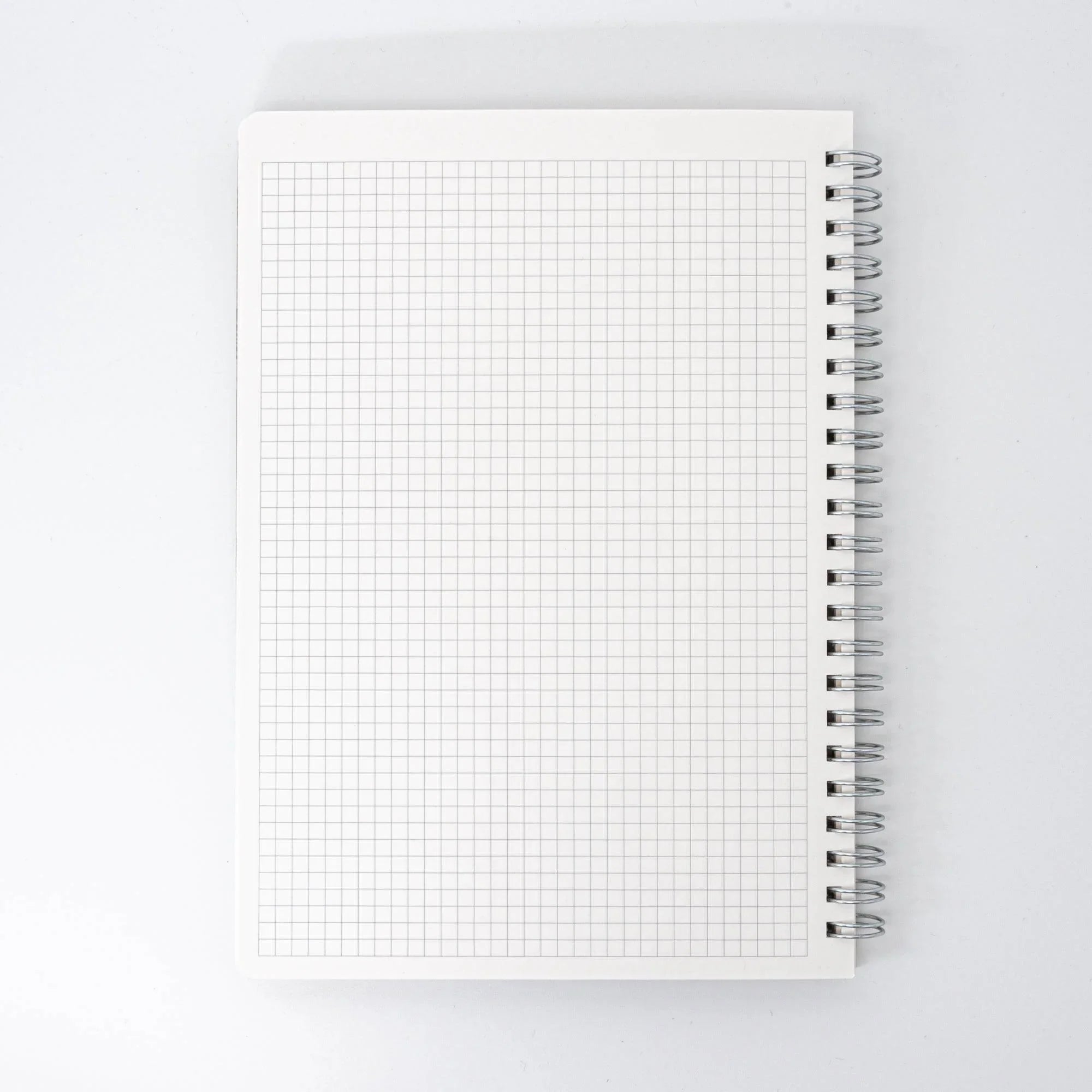 Blue garden washi spiral notebook displayed with closed cover showing complete bound notebook product