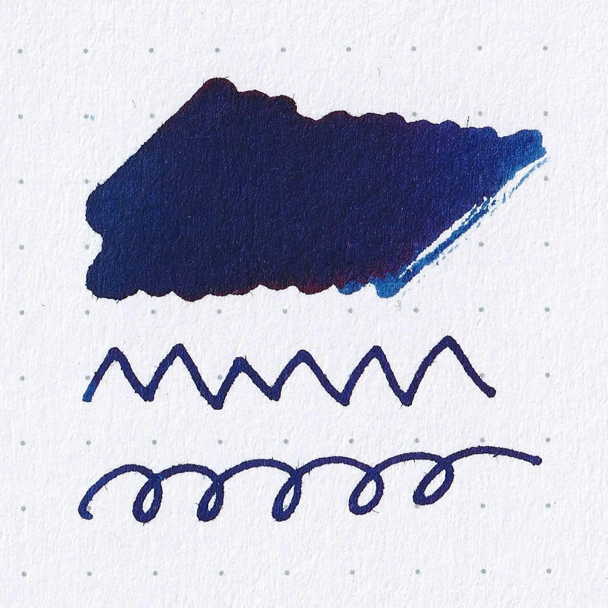 FUJIYAMA IRODORI SAN ink color swatch on white paper showing deep blue tone and watercolor pigment characteristics
