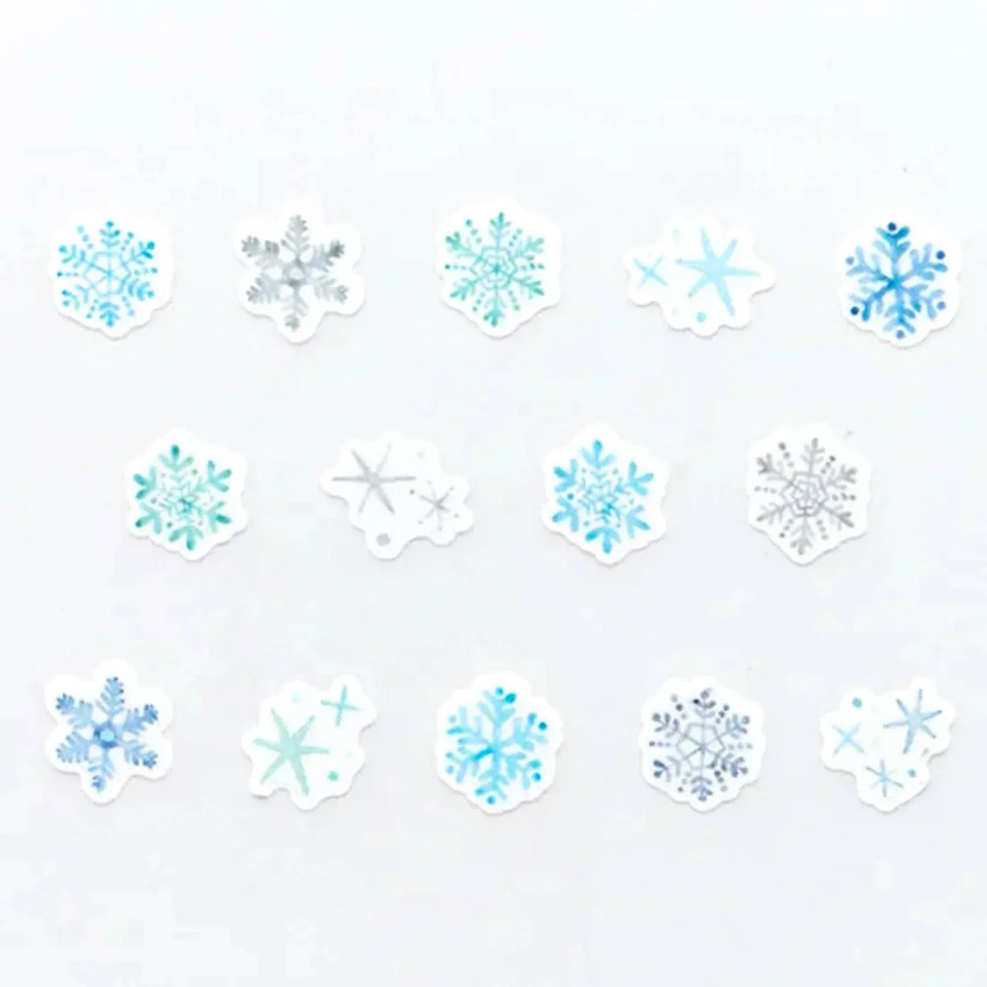 Glimmer of Snow Bande Japanese masking tape stickers flat lay showing pre-cut adhesive sticker patterns