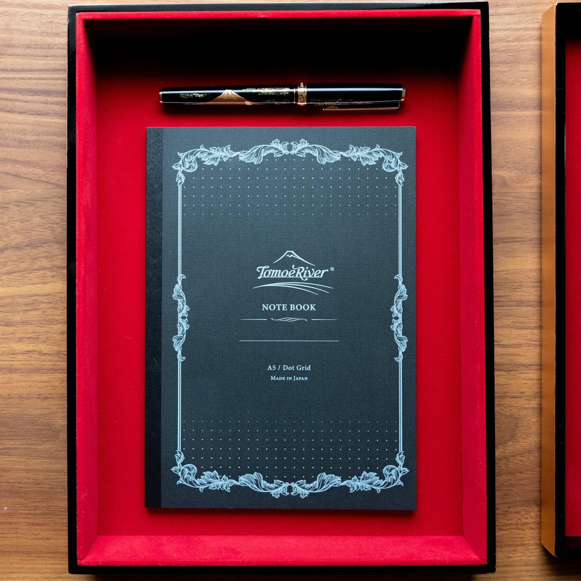 Gold Leaf Sakura and Bird Stationery Box closed with colorful bird and wisteria flower gold design with clear visibility of