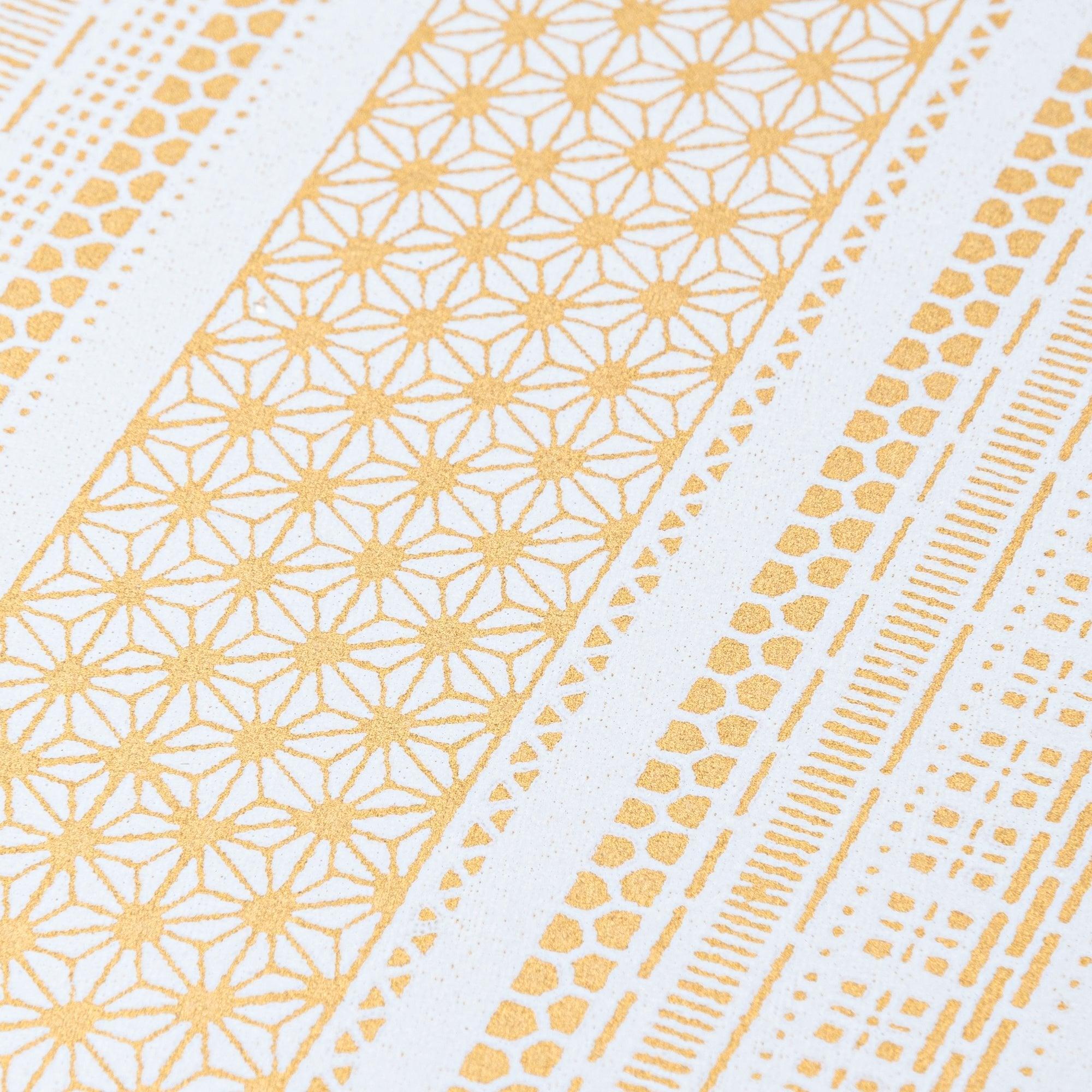 Japanese pattern spiral notebook A5 with gold ornate design and traditional motif with traditional Japanese craftsmanship